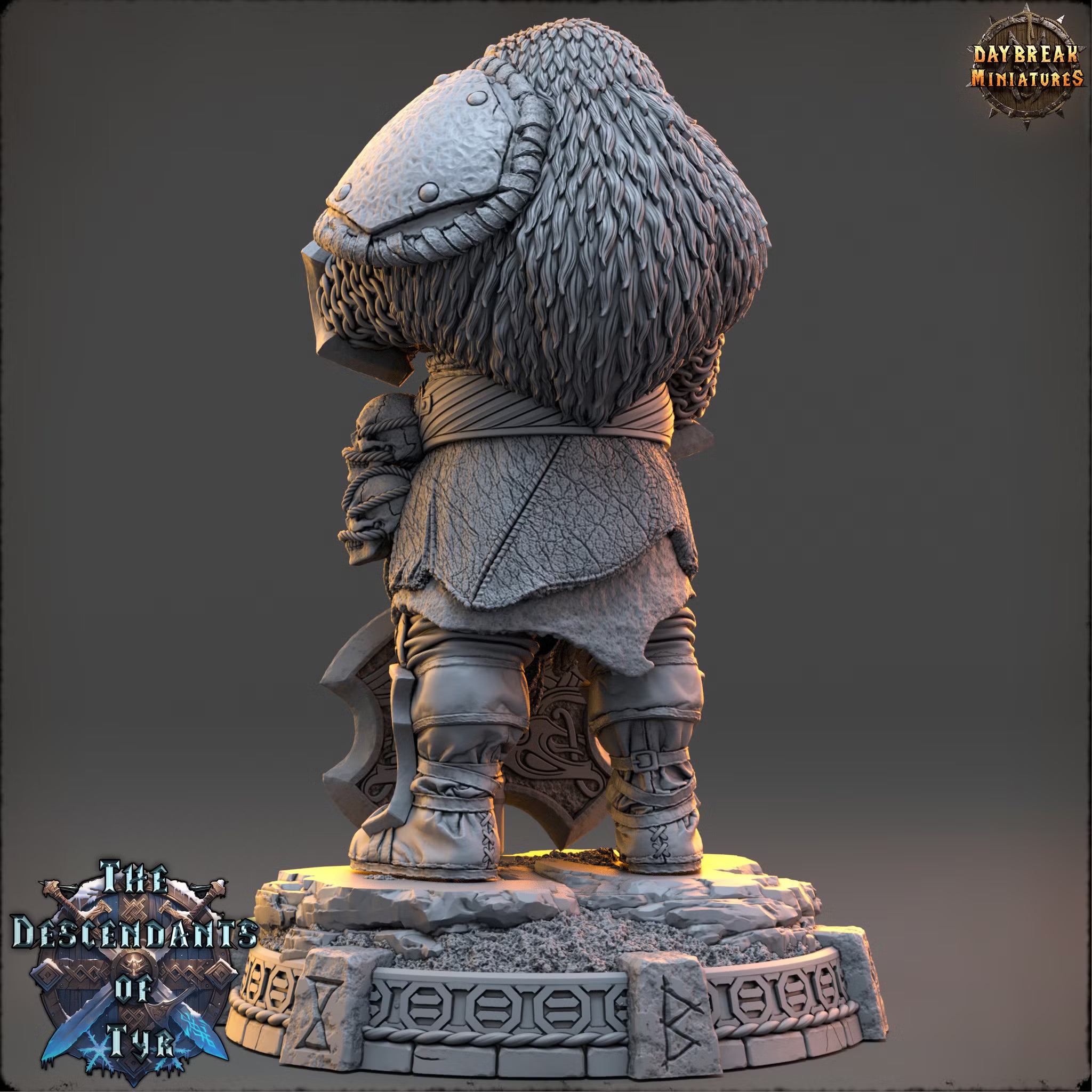 The Descendants of Tyr - Alaric “Black Bear” Cranash - Daybreak Miniatures — official render 3