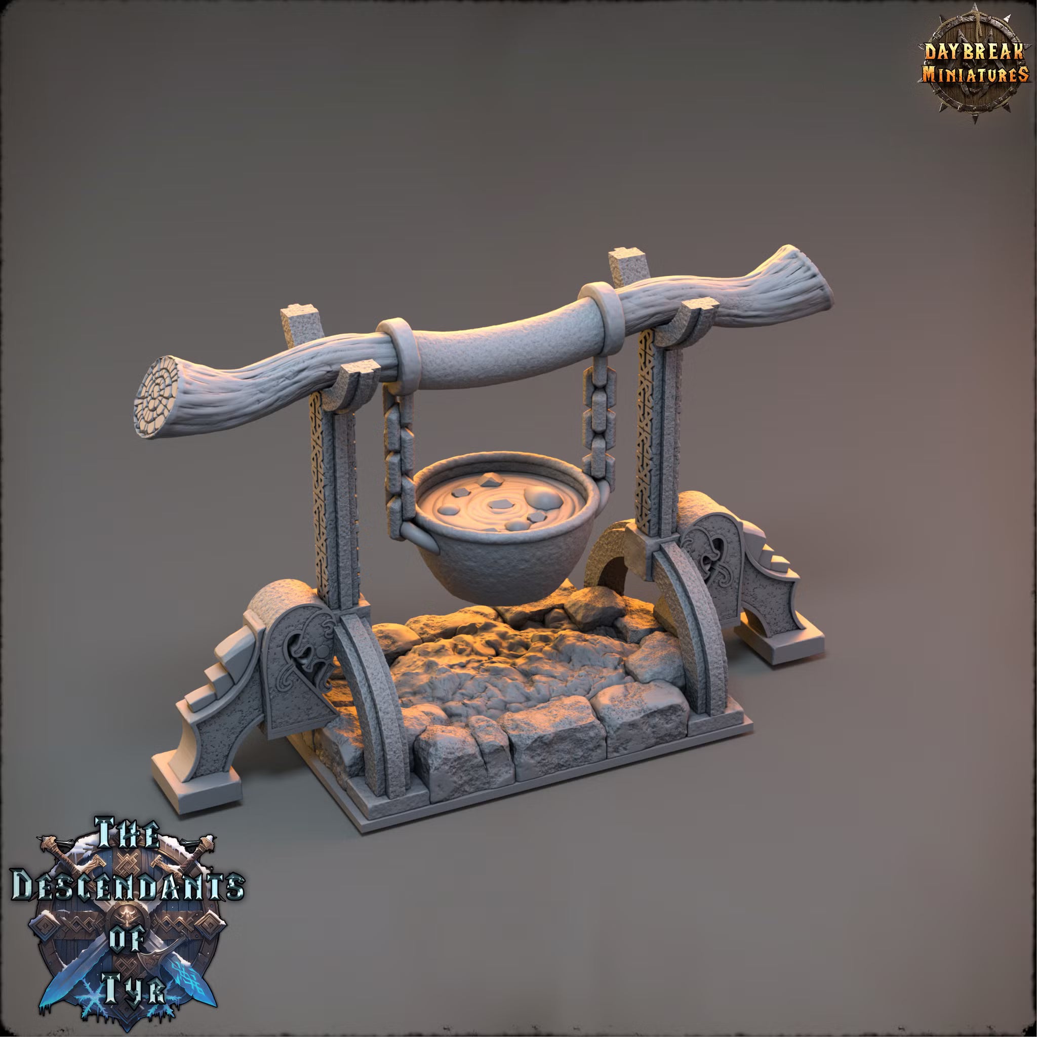 The Descendants of Tyr - Lava Knödel Boilery - Daybreak Miniatures — official render 2