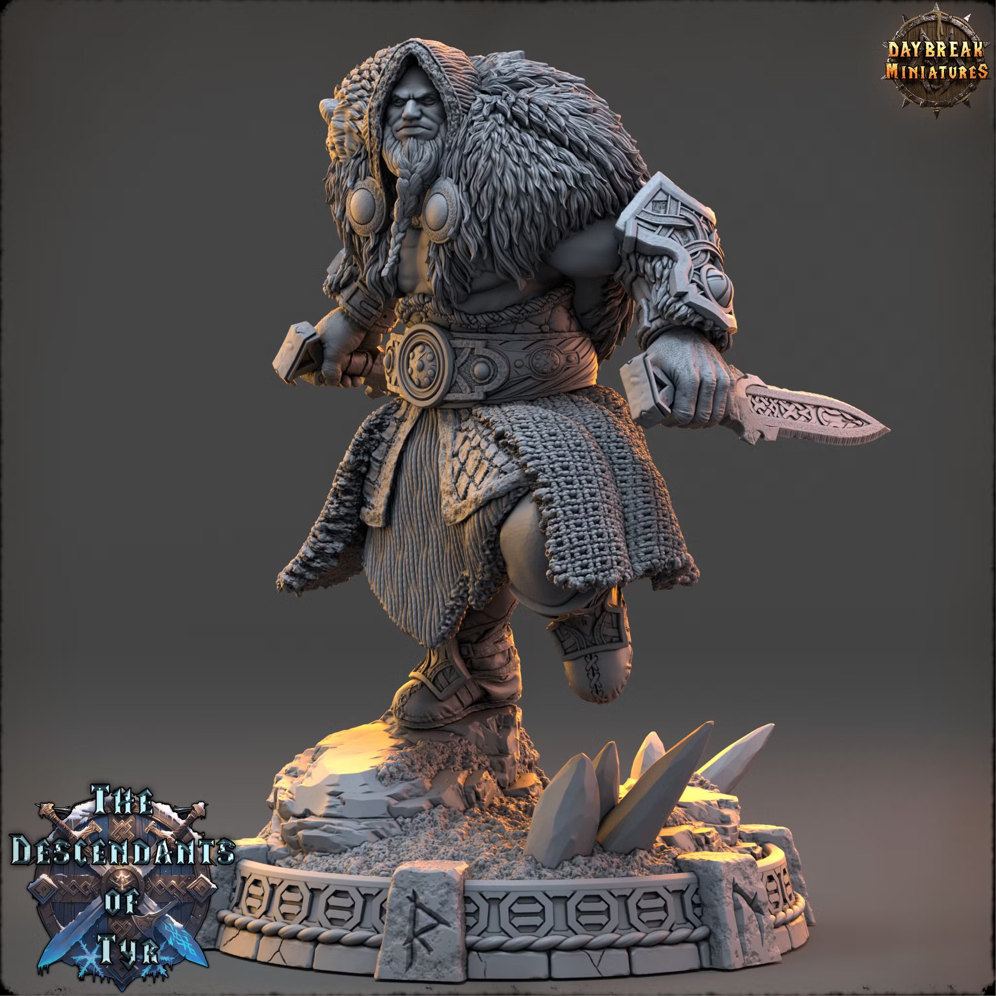 The Descendants of Tyr - Leif Ashwarden - Daybreak Miniatures — official render 1