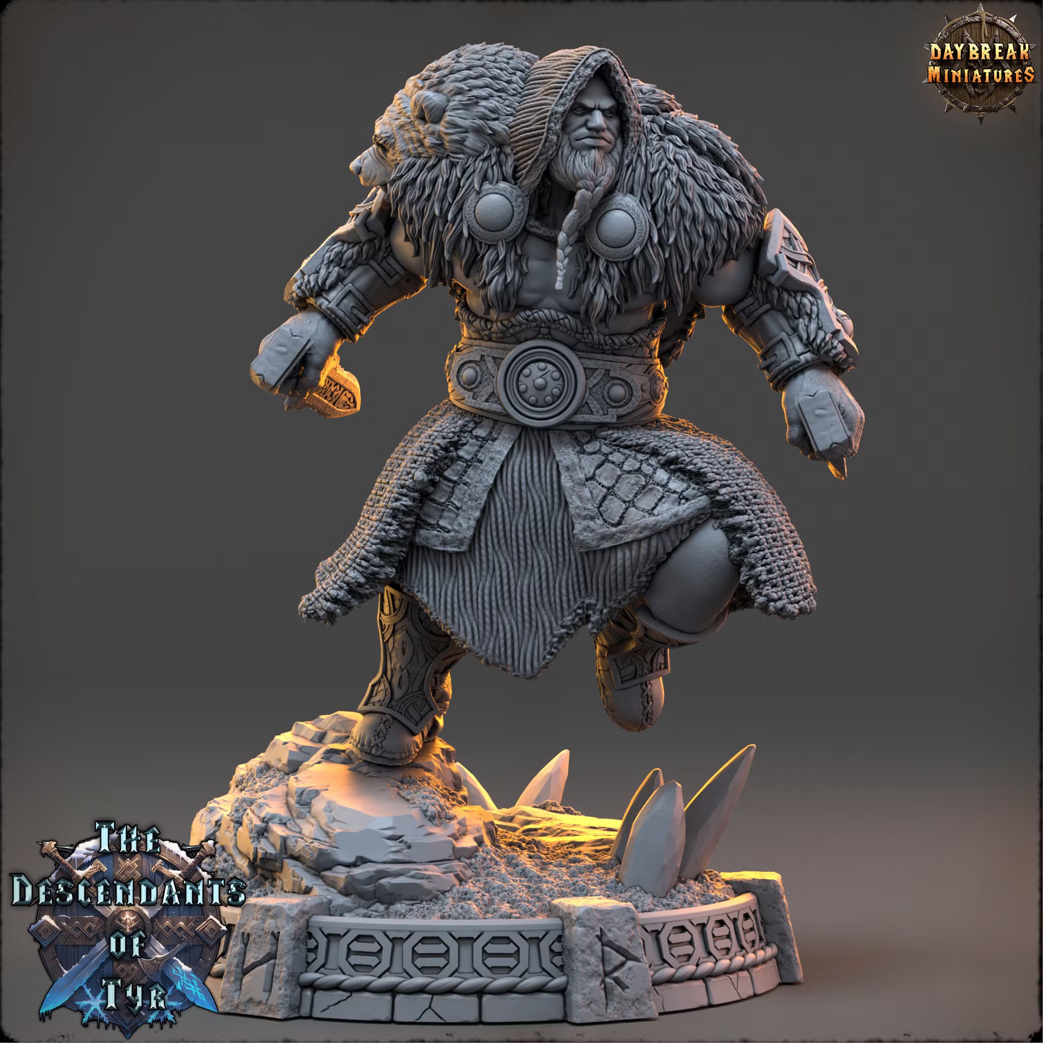 The Descendants of Tyr - Leif Ashwarden - Daybreak Miniatures — official render 2