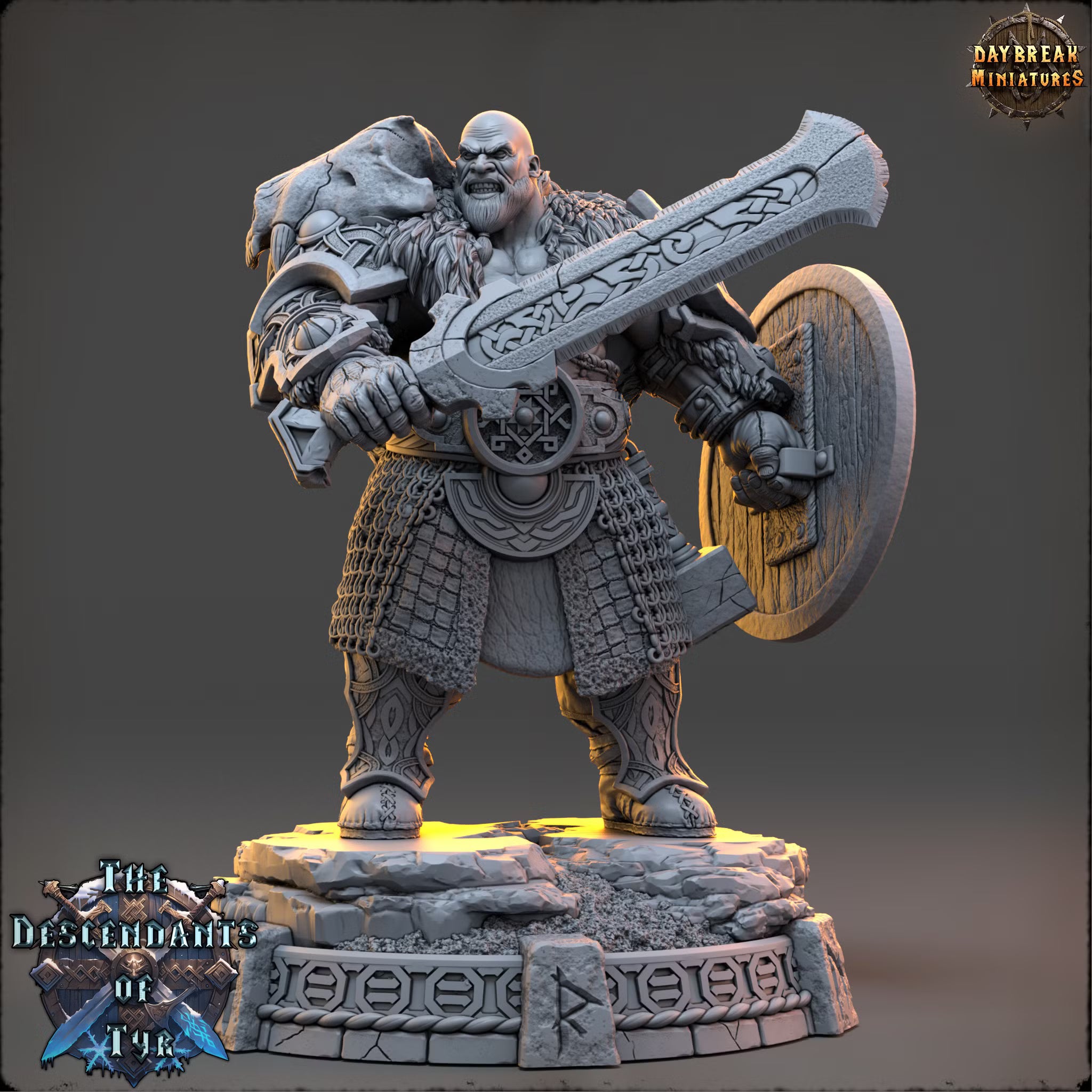 The Descendants of Tyr - Tobin Flintblade - Daybreak Miniatures — official render 1