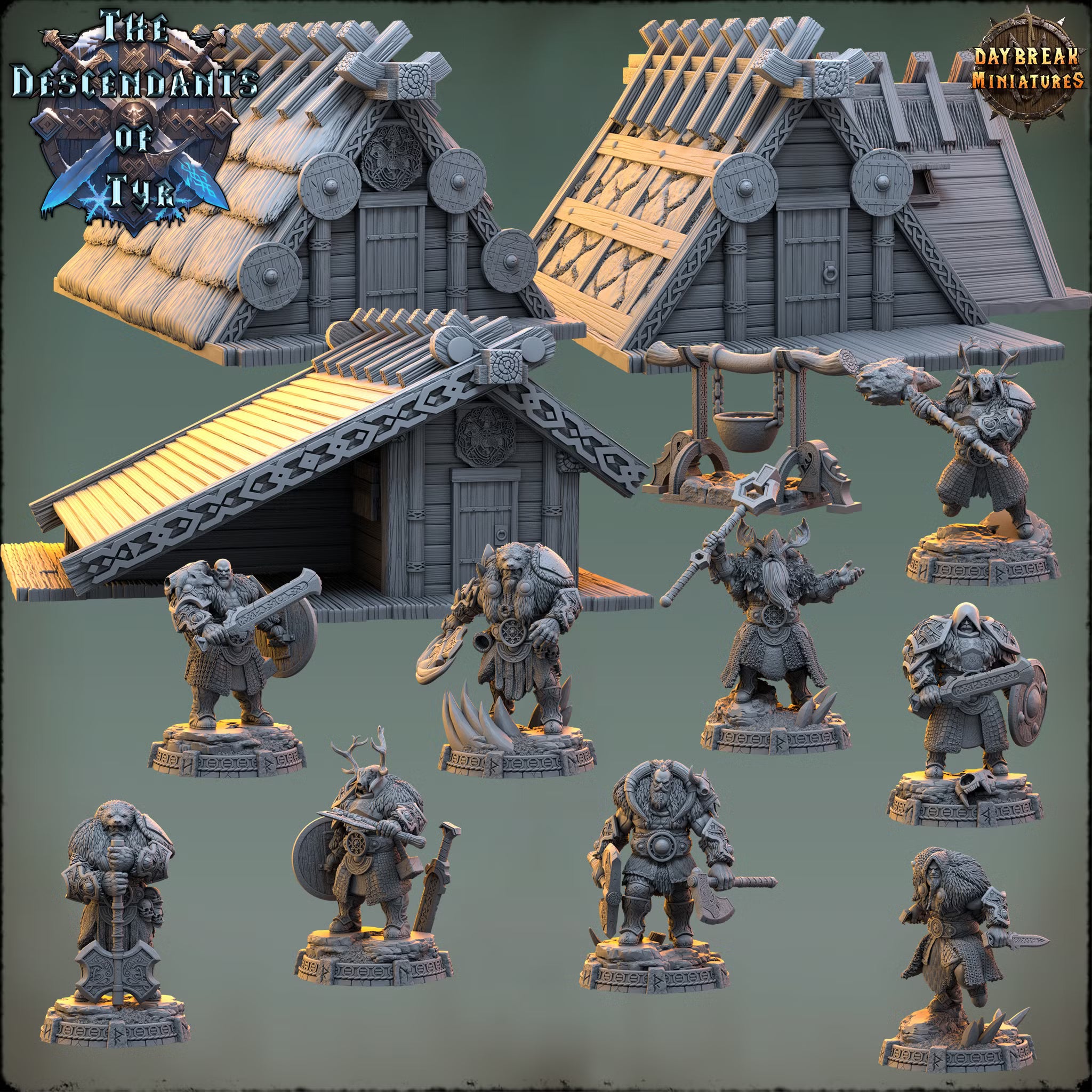 The Descendants of Tyr - The Complete Set - Daybreak Miniatures — official render 1