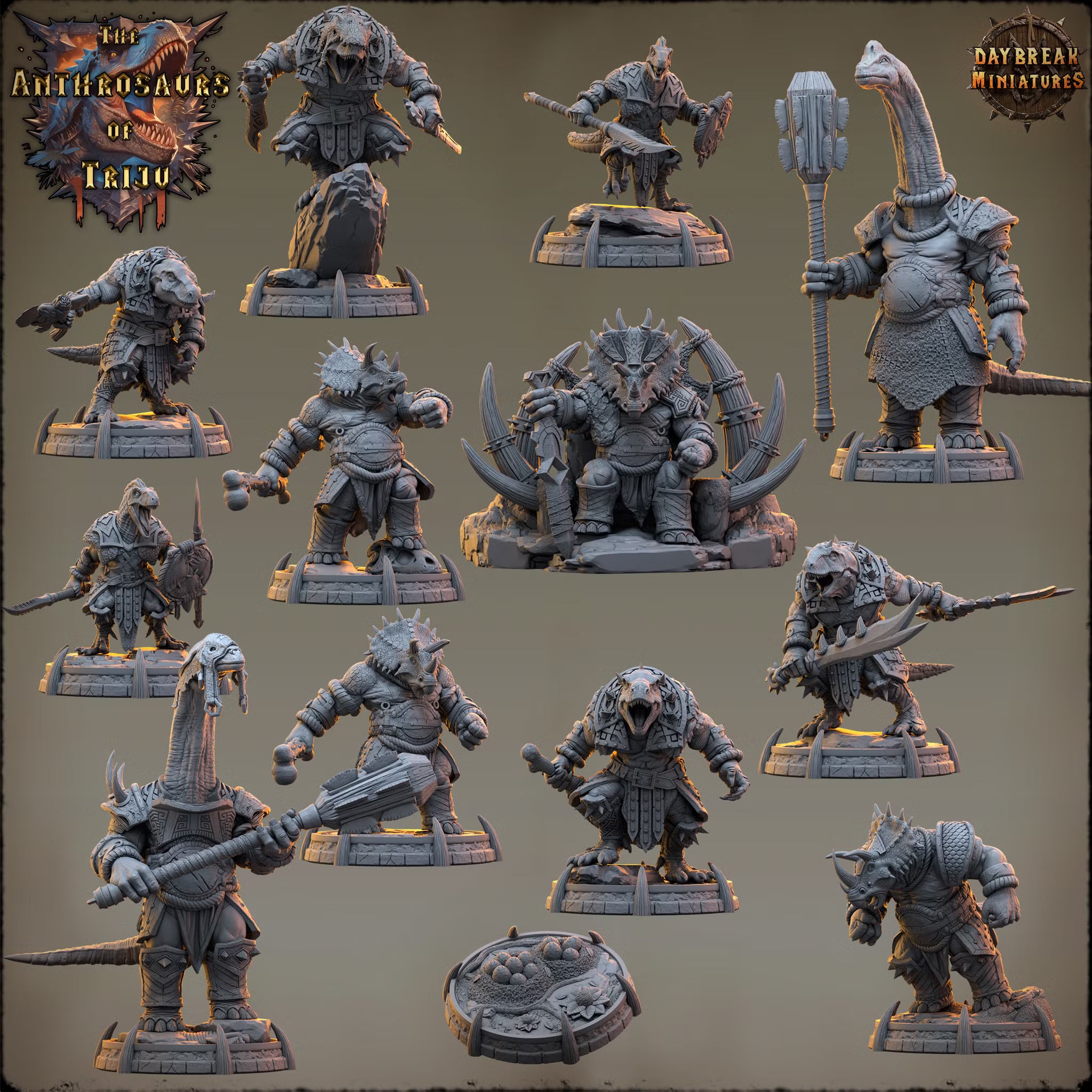 The Anthrosaurs of Triju - The Complete Set - Daybreak Miniatures — official view 1
