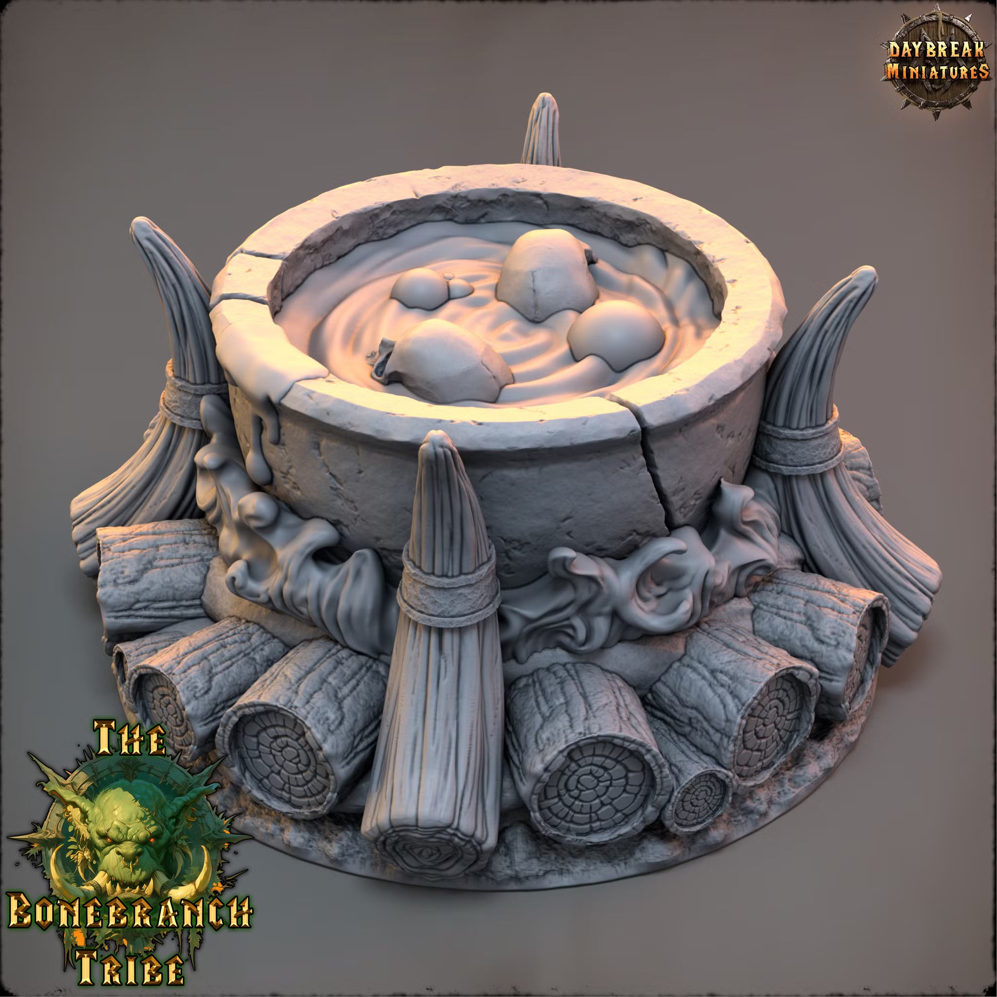 The Bonebranch Tribe - Skullcandy soup kettle - Daybreak Miniatures