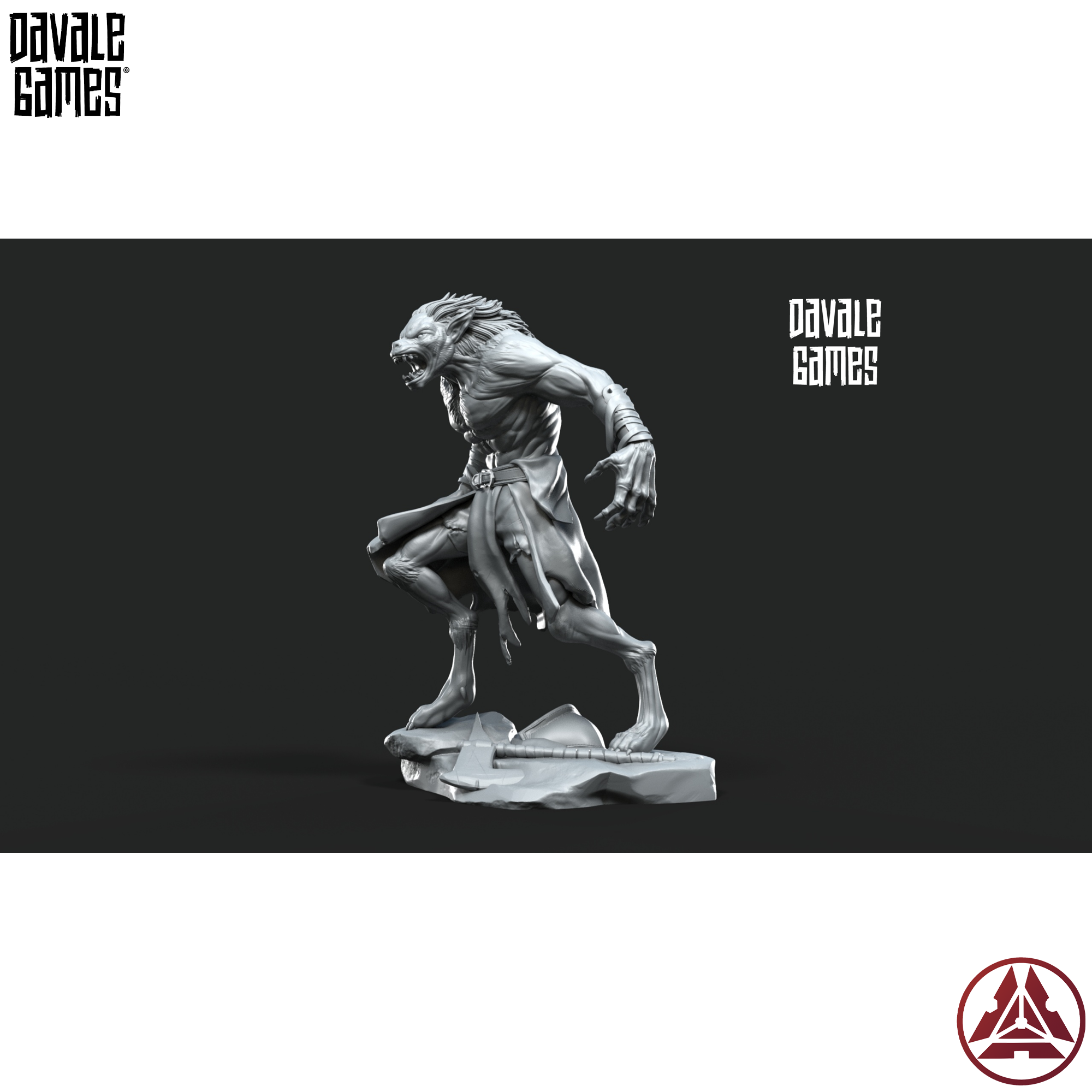 Ragnar Halfwolf - Human and Wolf Forms — view 2 — Davale Games / Proxywars