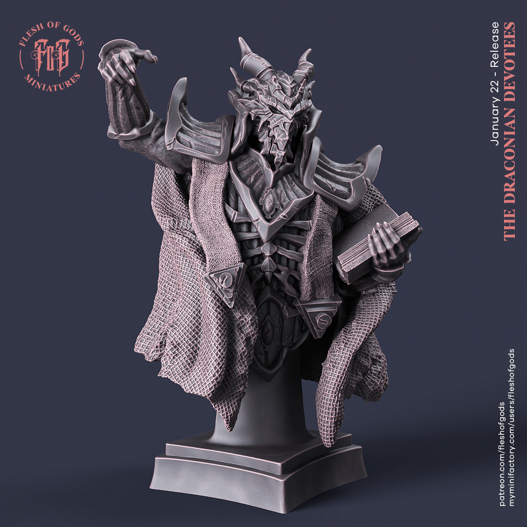 The Draconian Devotees - Draconian Necromancer Bust - Flesh of Gods