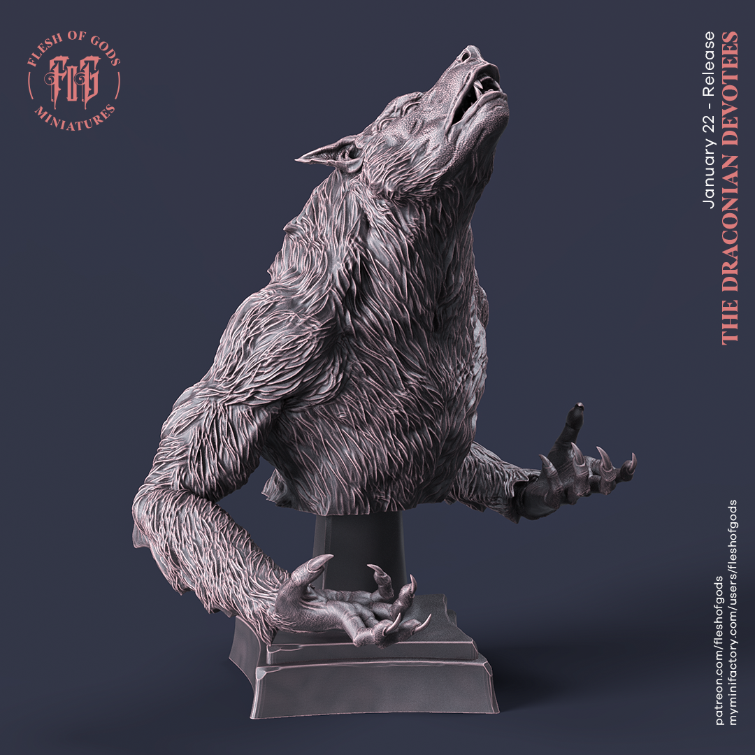 The Draconian Devotees - Werewolf 02 Bust - Flesh of Gods