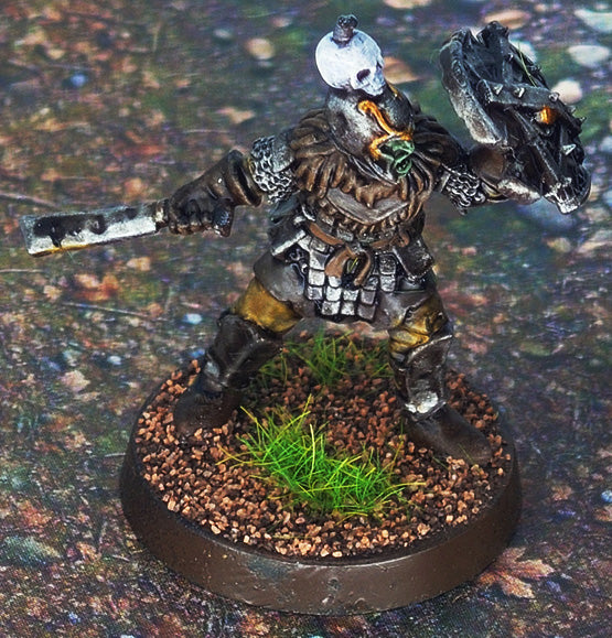 Orc horde - Orc Captain mounted, Orc warriors warband, Middle rings miniatures pour wargame D&D, SDA... Medbury miniatures