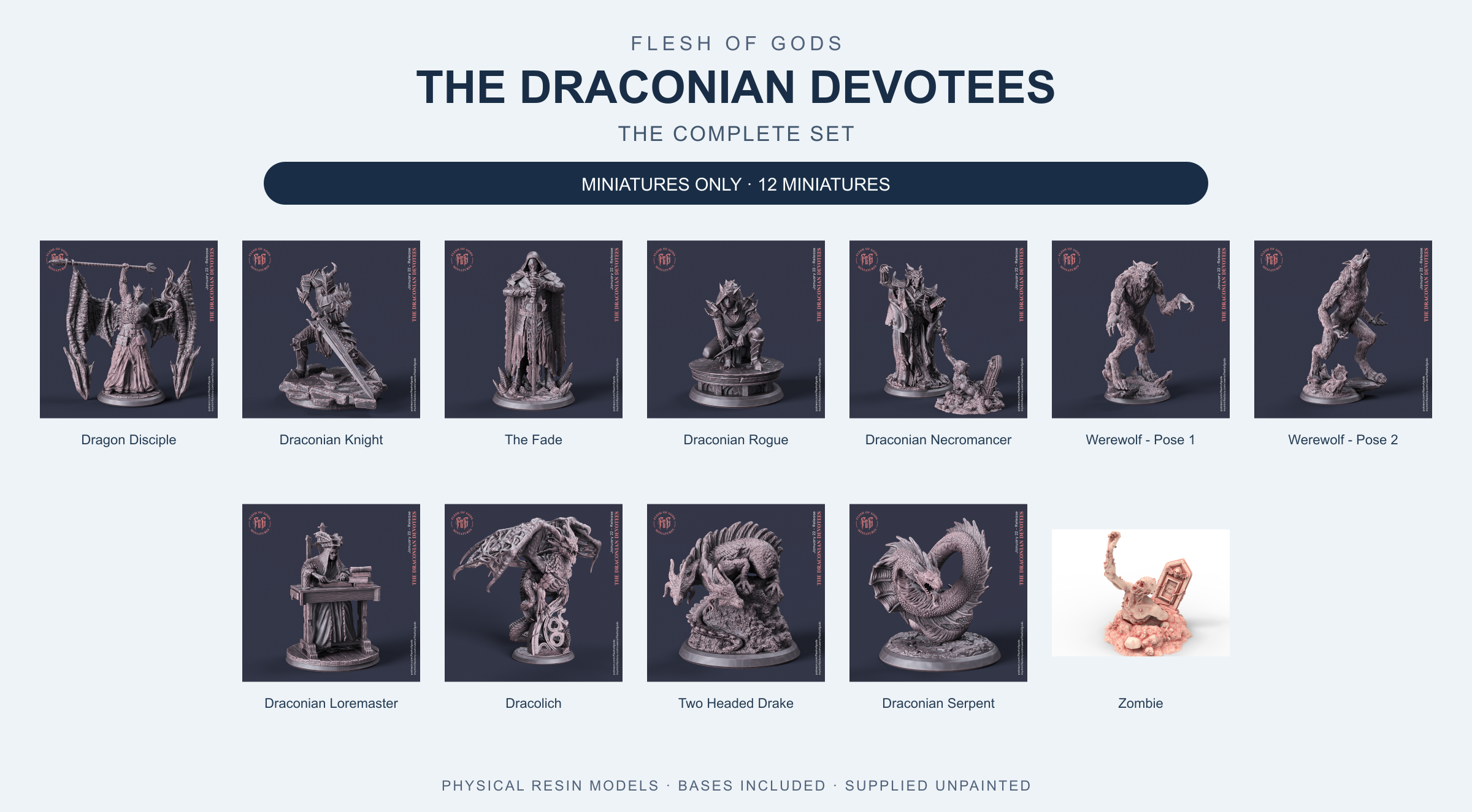 The Draconian Devotees - The Complete Set - Flesh of Gods — Miniatures Only