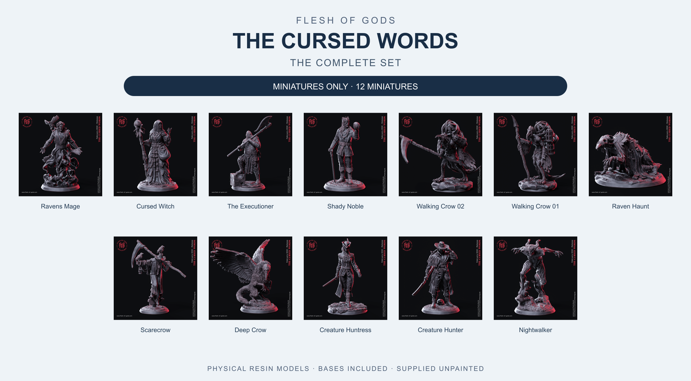 The Cursed Words - The Complete Set - Flesh of Gods — Miniatures Only