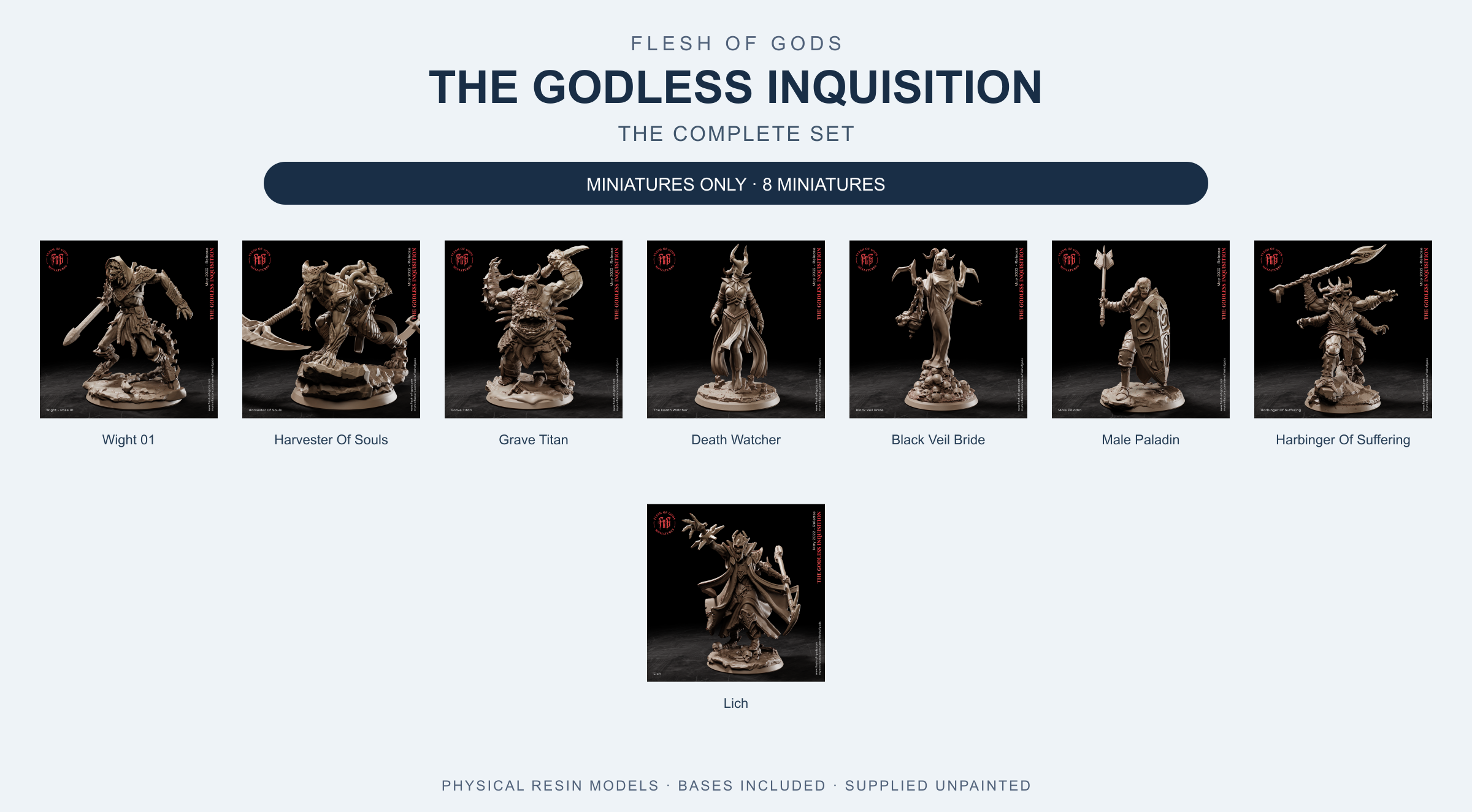 The Godless Inquisition - The Complete Set - Flesh of Gods — Miniatures Only