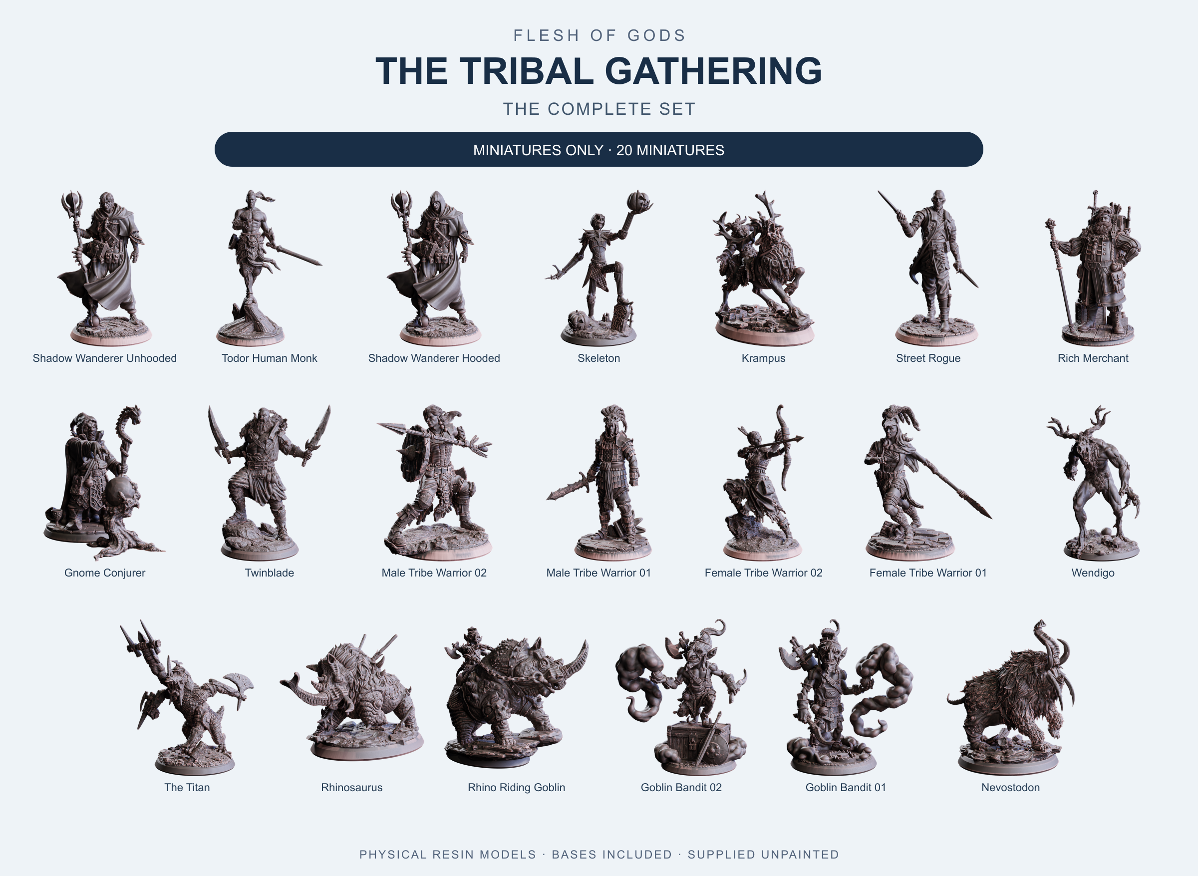 The Tribal Gathering - The Complete Set - Flesh of Gods — Miniatures Only