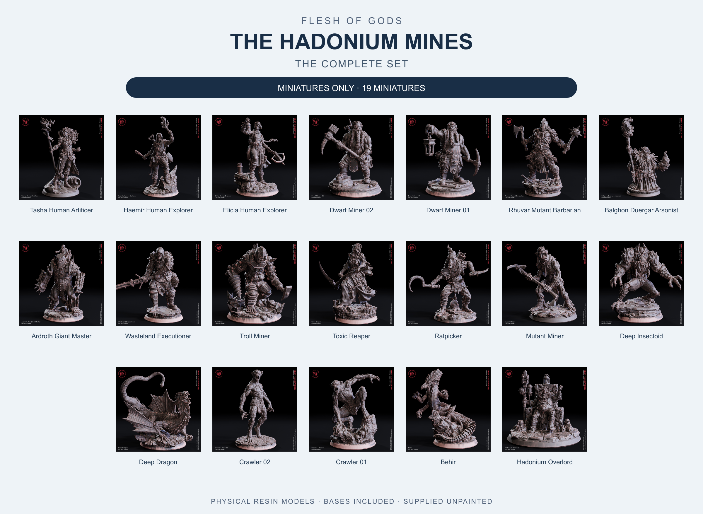 The Hadonium Mines - The Complete Set - Flesh of Gods — Miniatures Only