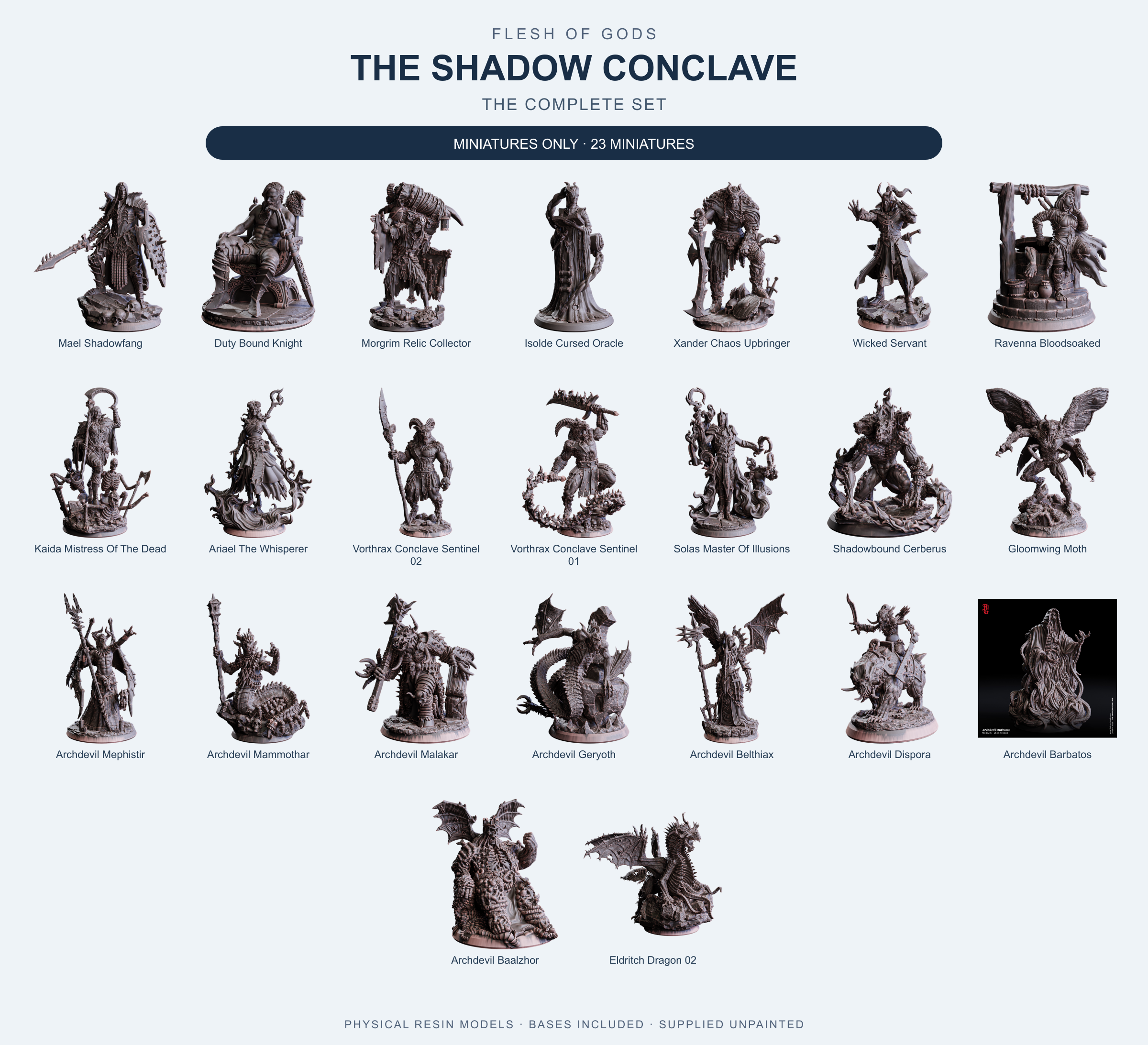 The Shadow Conclave - The Complete Set - Flesh of Gods — Miniatures Only