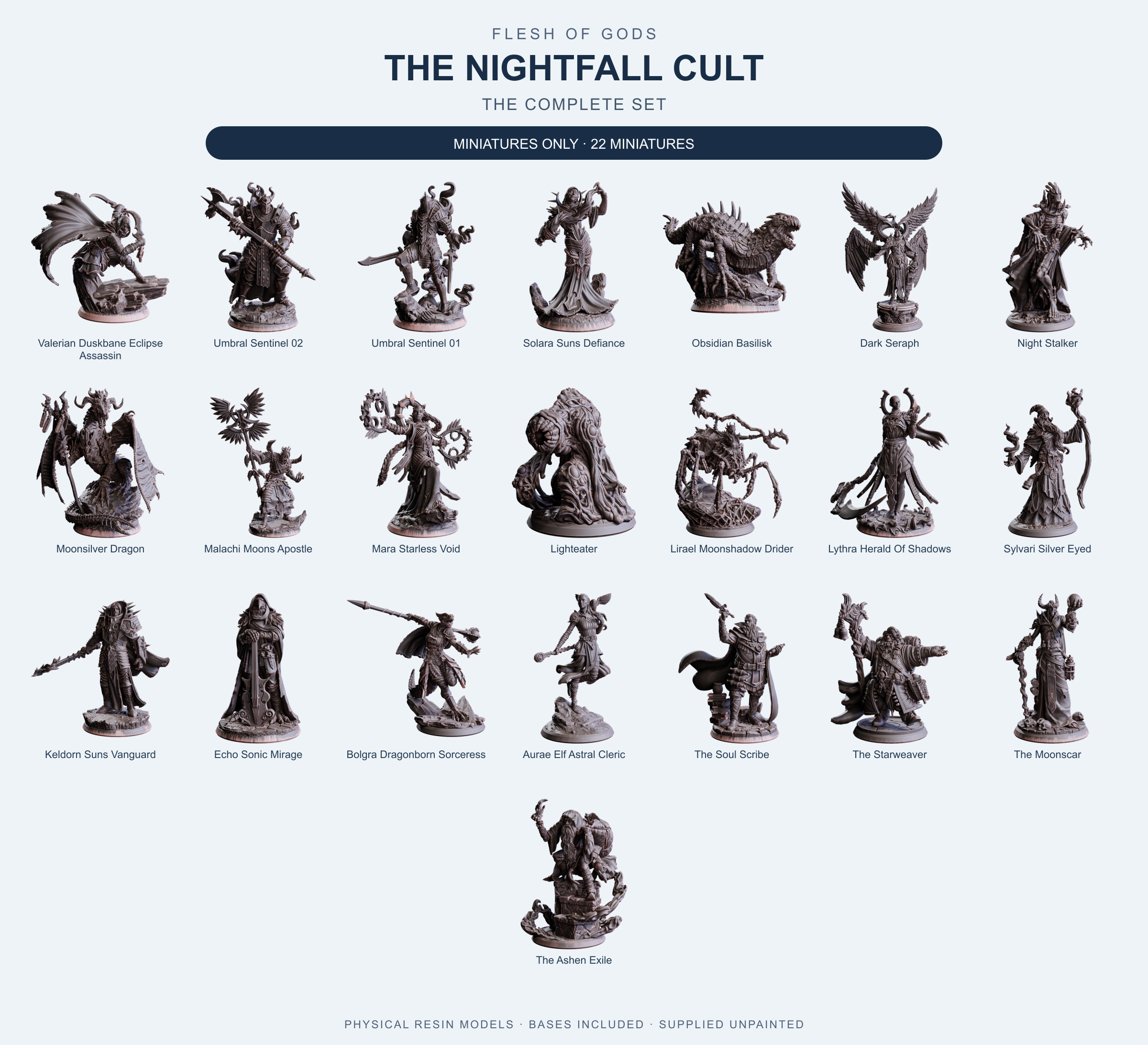 The Nightfall Cult - The Complete Set - Flesh of Gods — Miniatures Only
