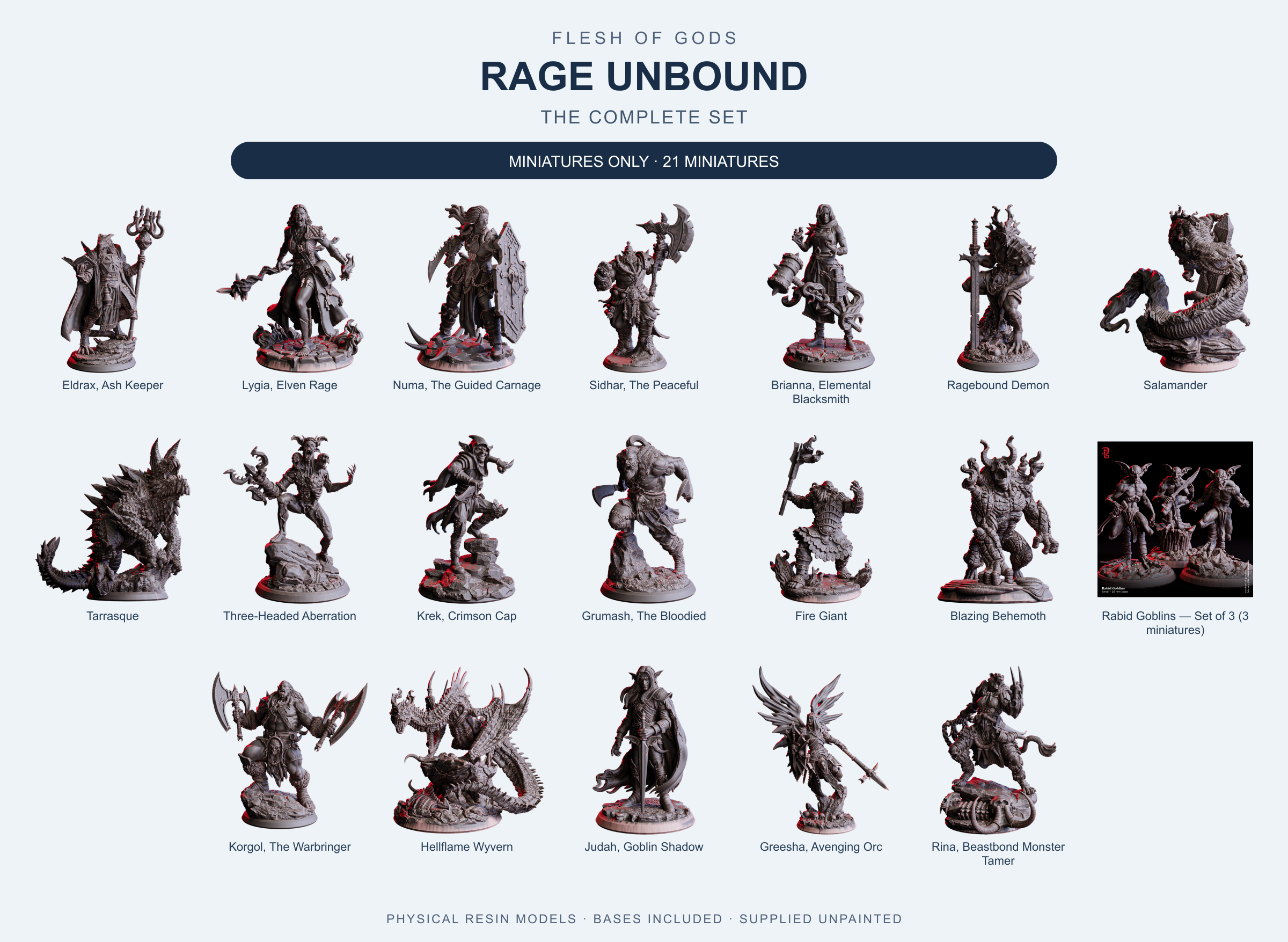Rage Unbound - The Complete Set - Flesh of Gods — Miniatures Only