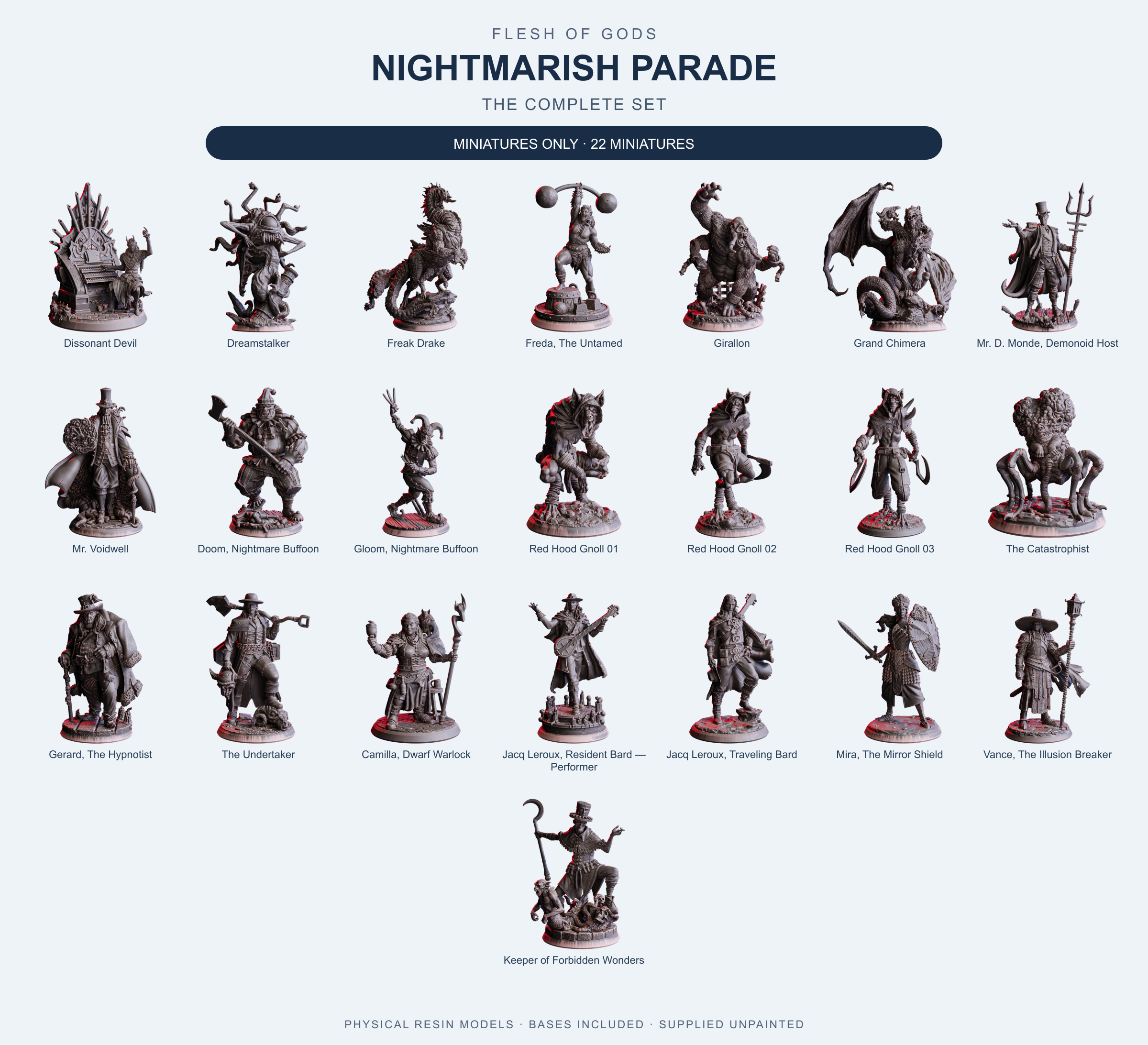 Nightmarish Parade - The Complete Set - Flesh of Gods — Miniatures Only