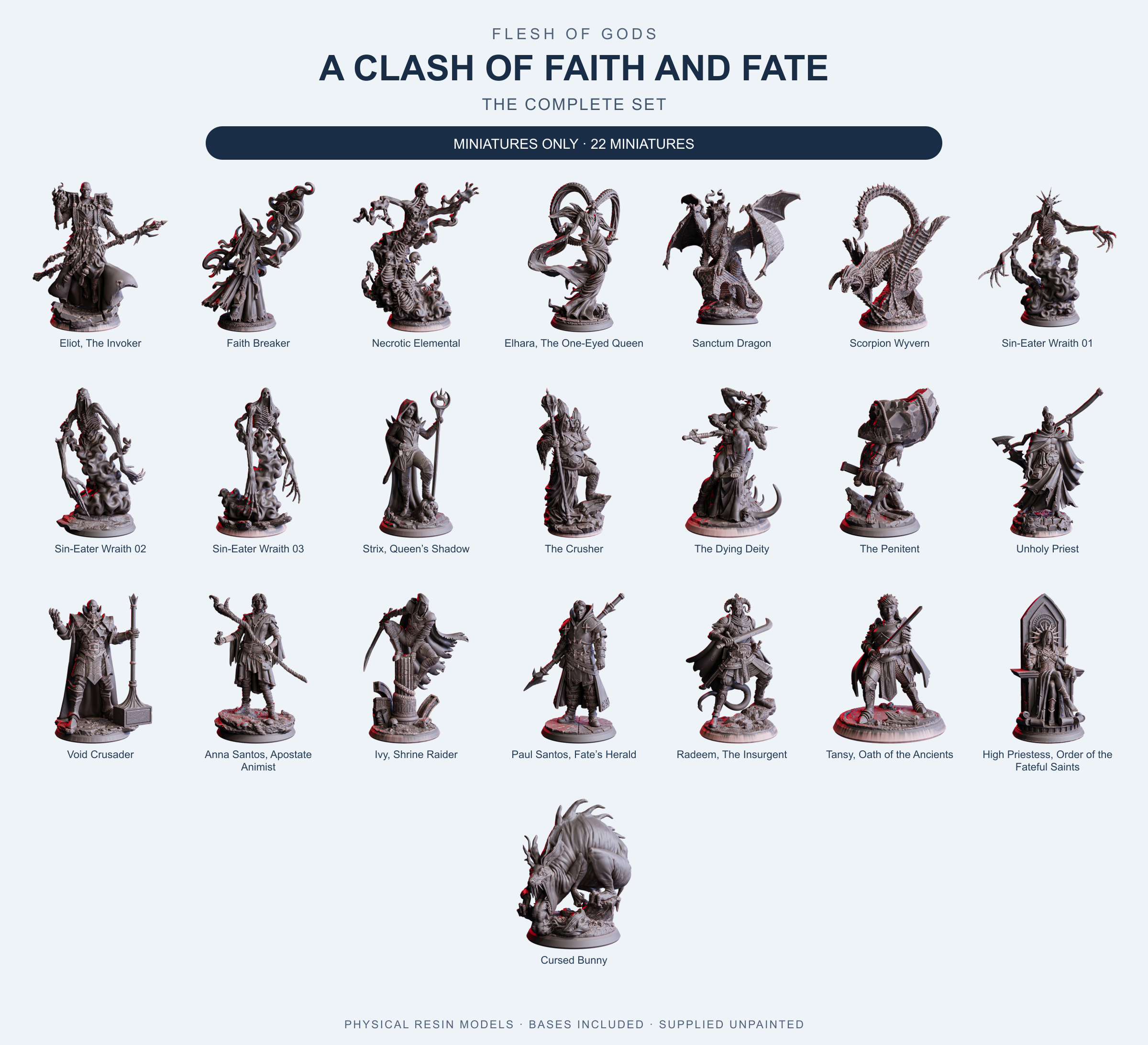 A Clash of Faith and Fate - The Complete Set - Flesh of Gods — Miniatures Only