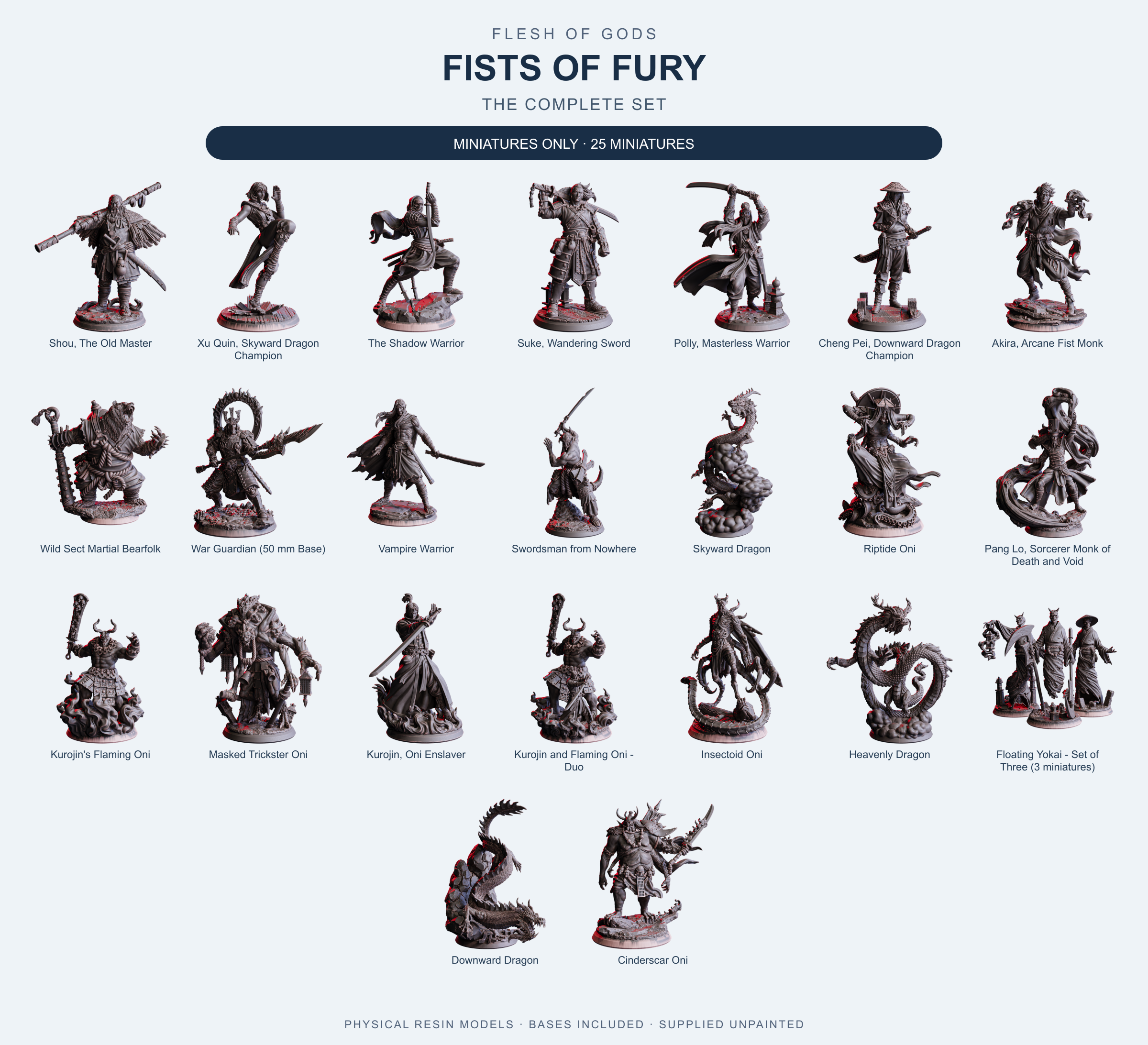 Fists of Fury - The Complete Set - Flesh of Gods — Miniatures Only