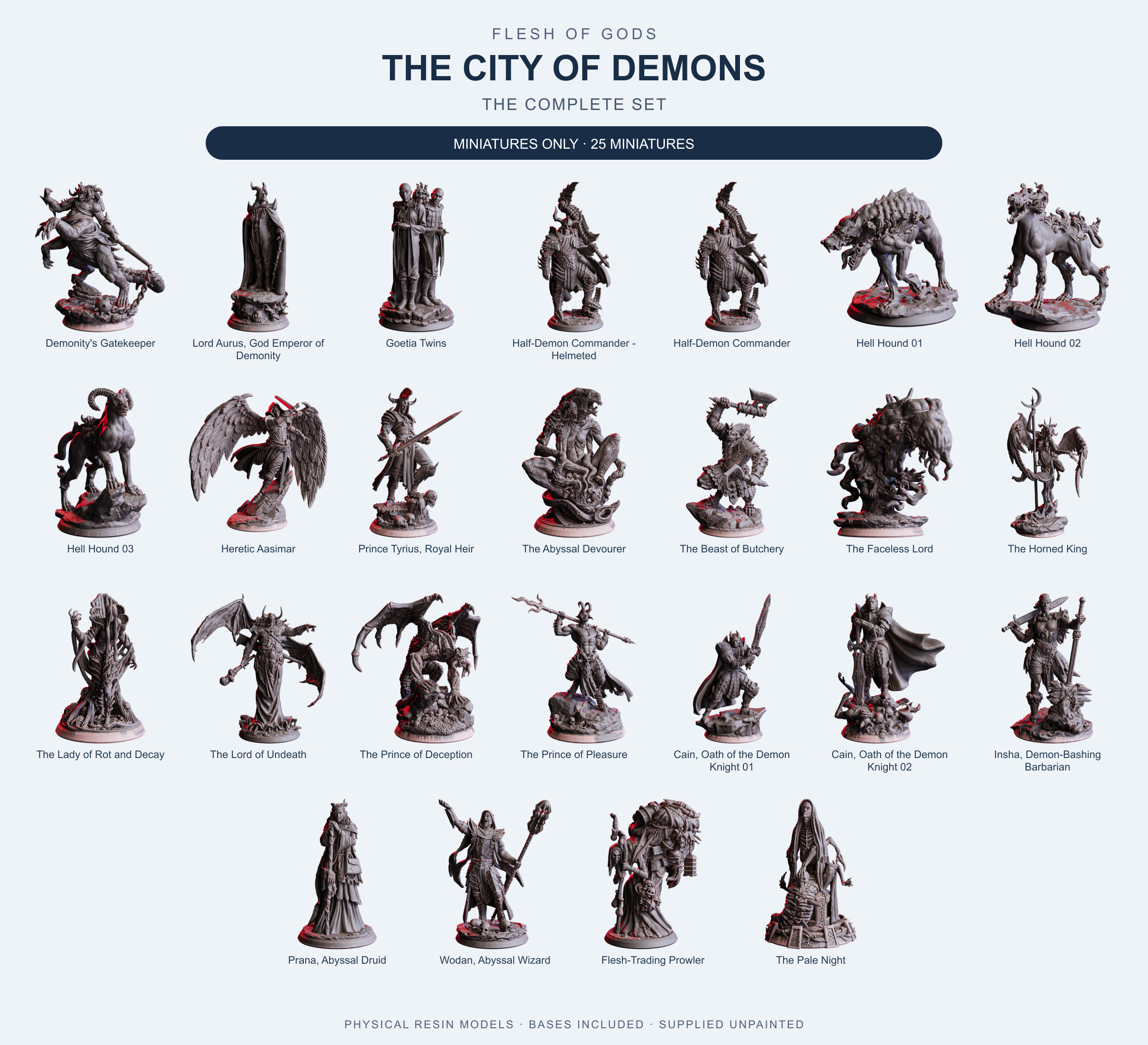 The City of Demons - The Complete Set - Flesh of Gods — Miniatures Only