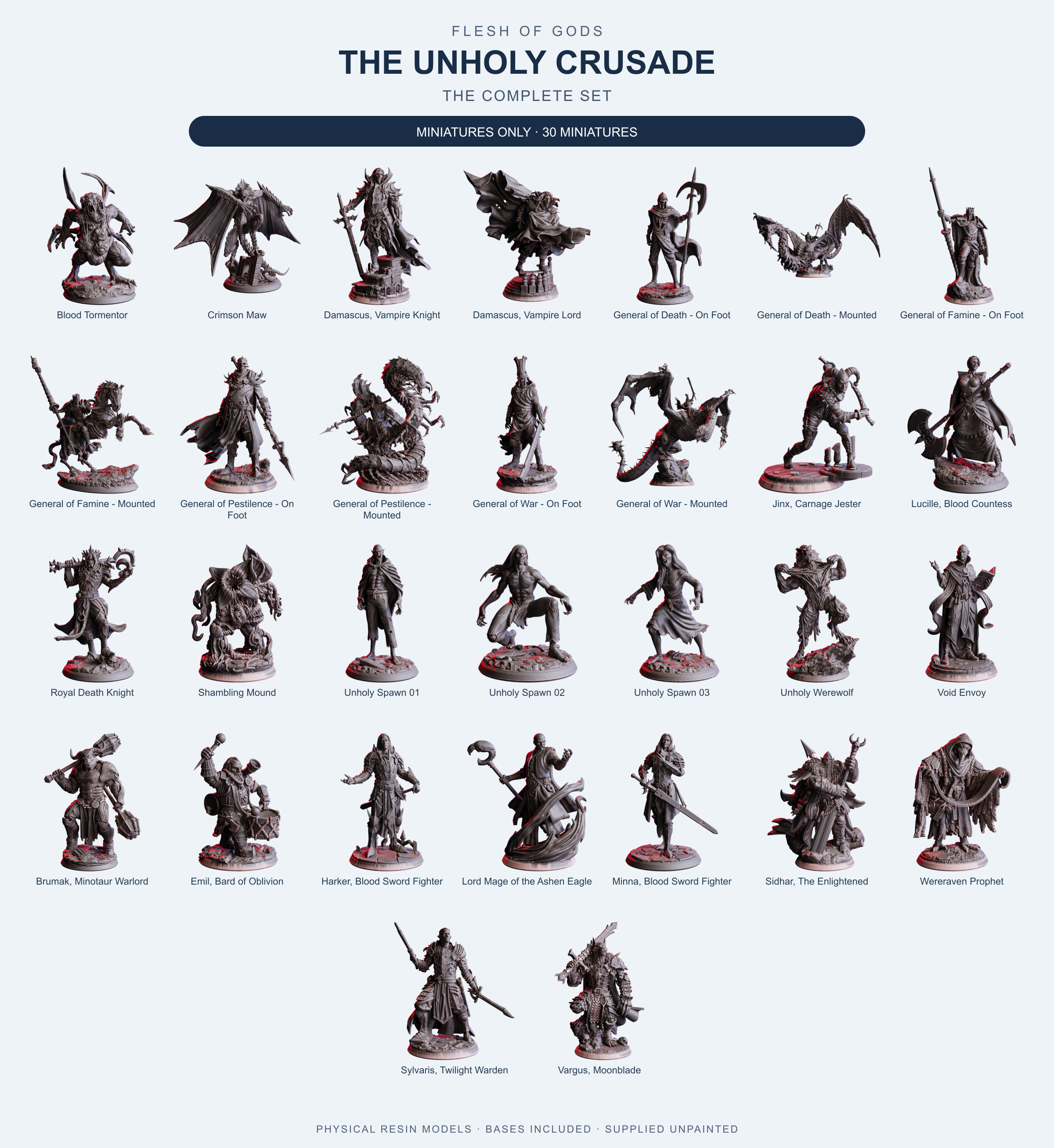 The Unholy Crusade - The Complete Set - Flesh of Gods — Miniatures Only