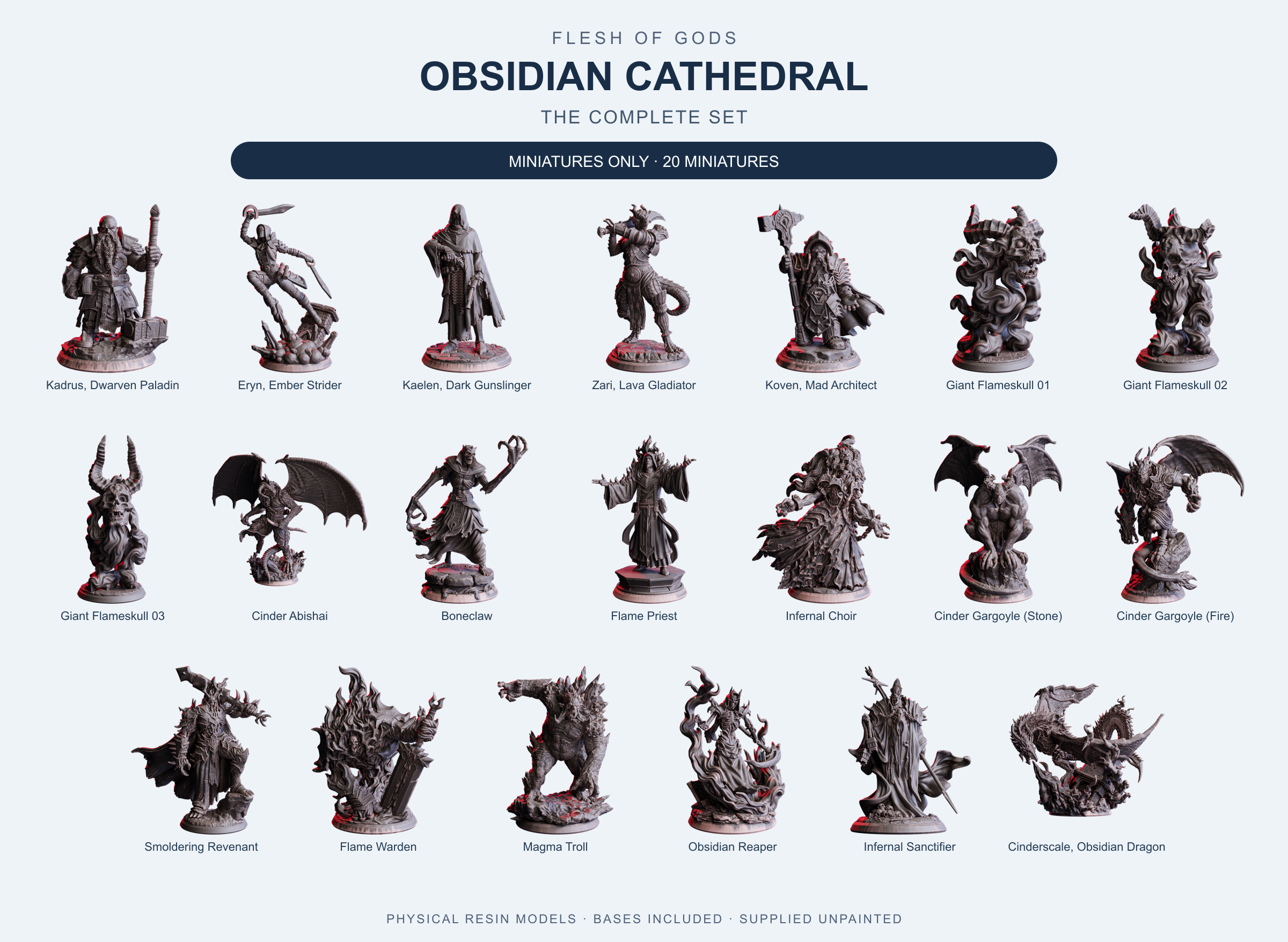 Obsidian Cathedral - The Complete Set - Flesh of Gods — Miniatures Only