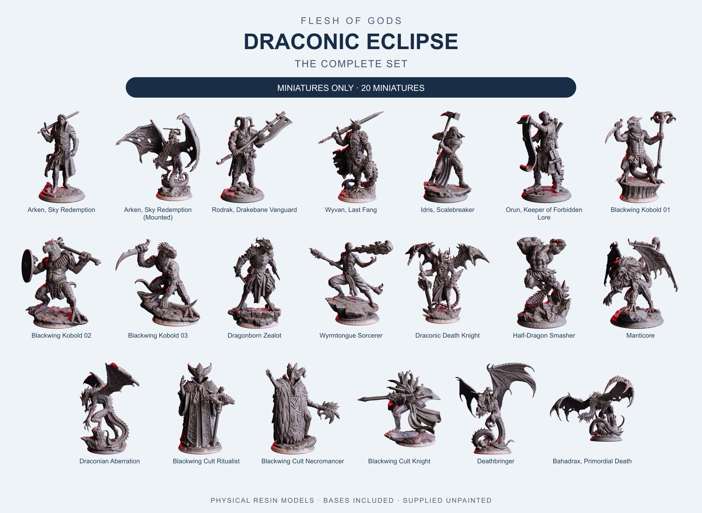 Draconic Eclipse - The Complete Set - Flesh of Gods — Miniatures Only