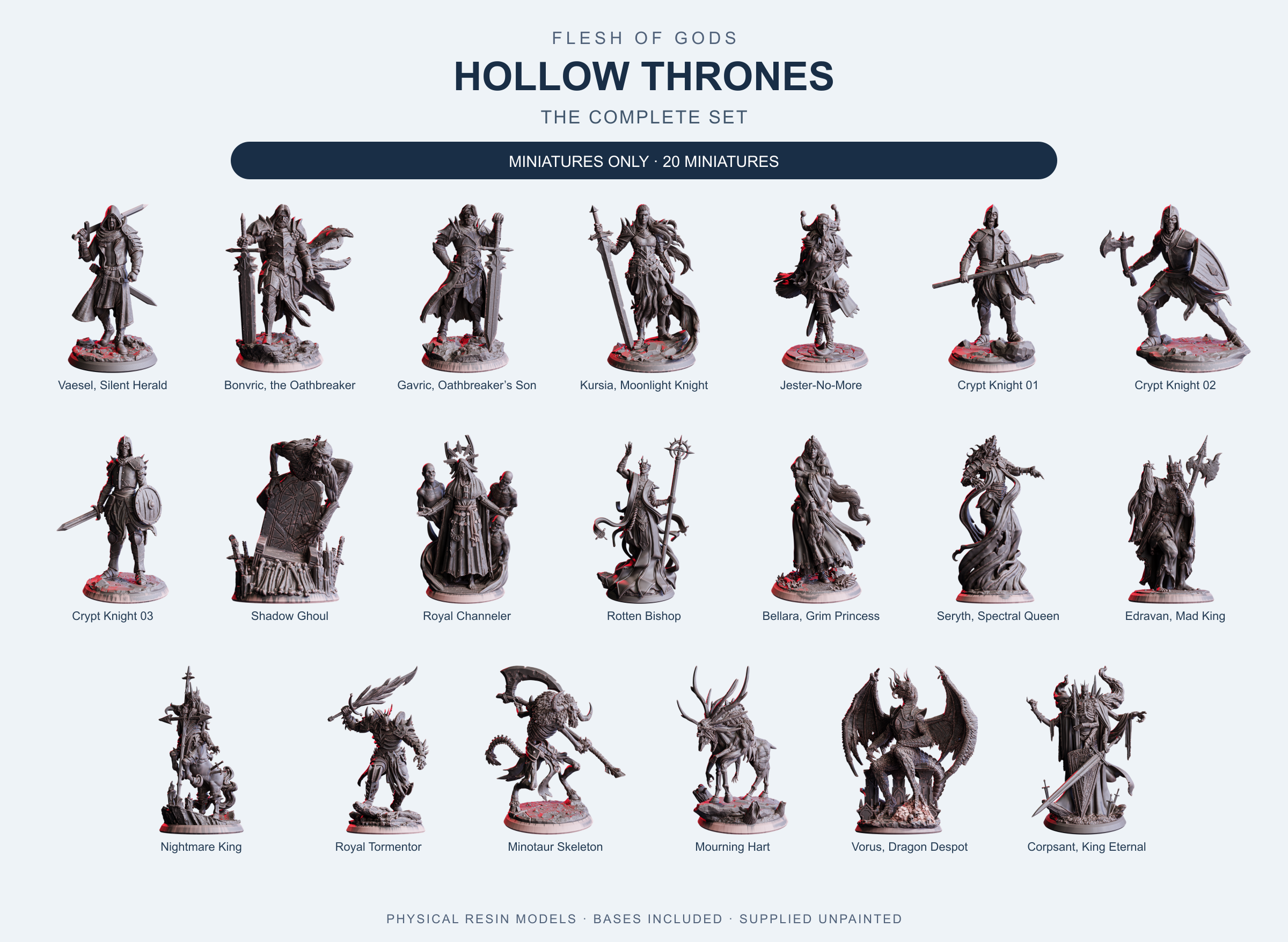 Hollow Thrones - The Complete Set - Flesh of Gods — Miniatures Only