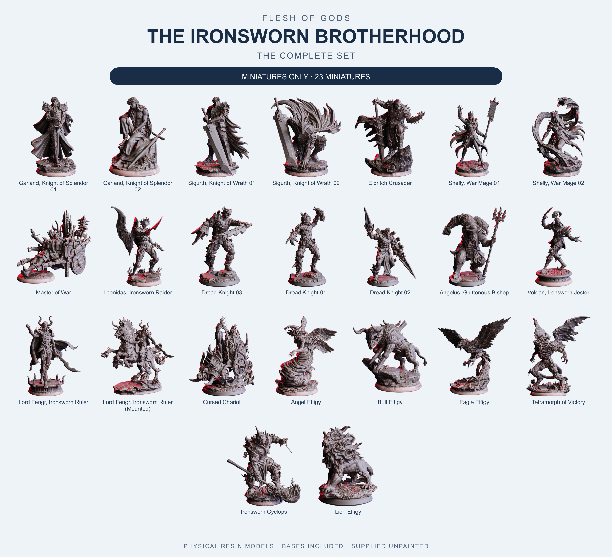 The Ironsworn Brotherhood - The Complete Set - Flesh of Gods — Miniatures Only