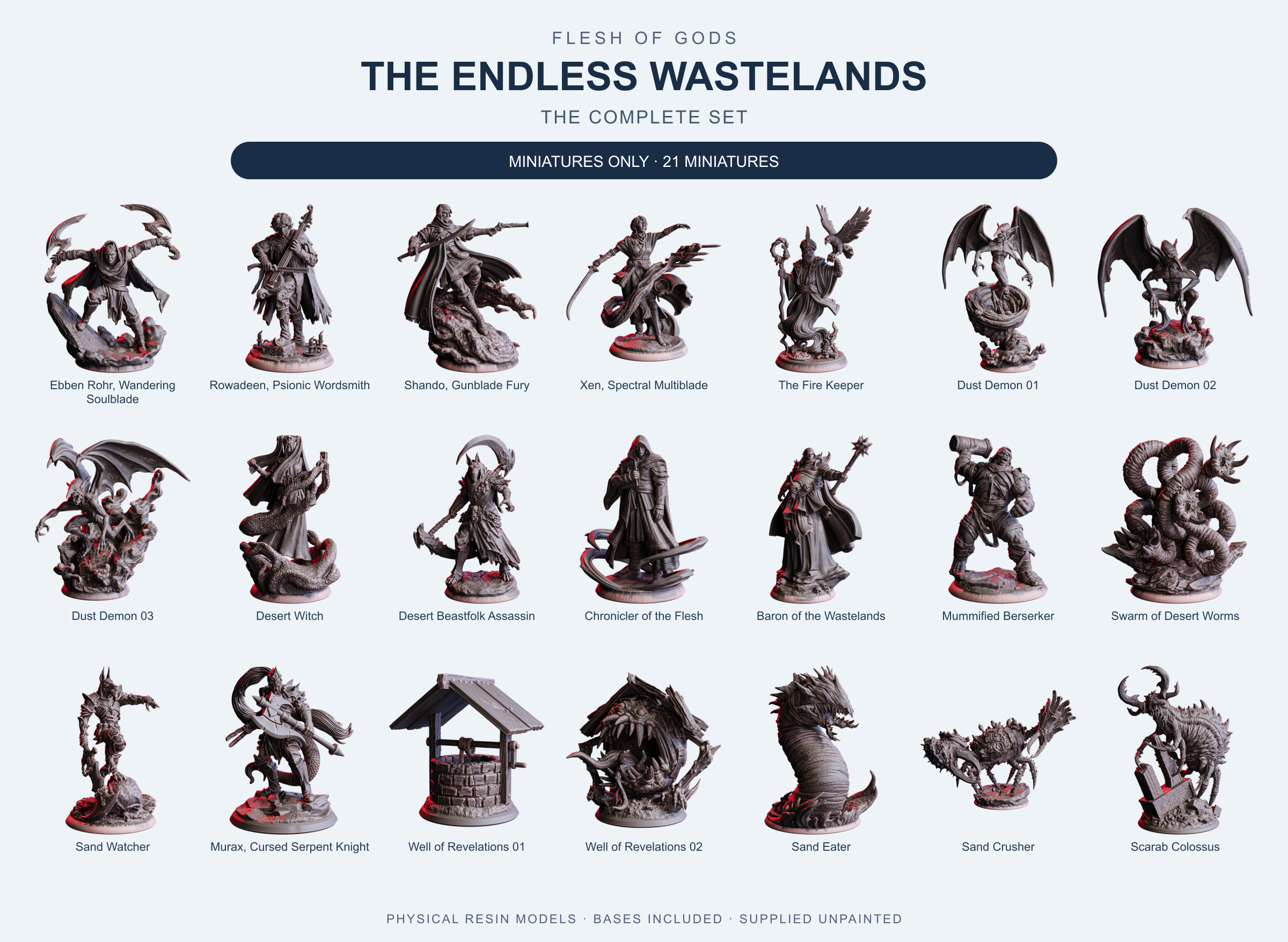 The Endless Wastelands - The Complete Set - Flesh of Gods — Miniatures Only