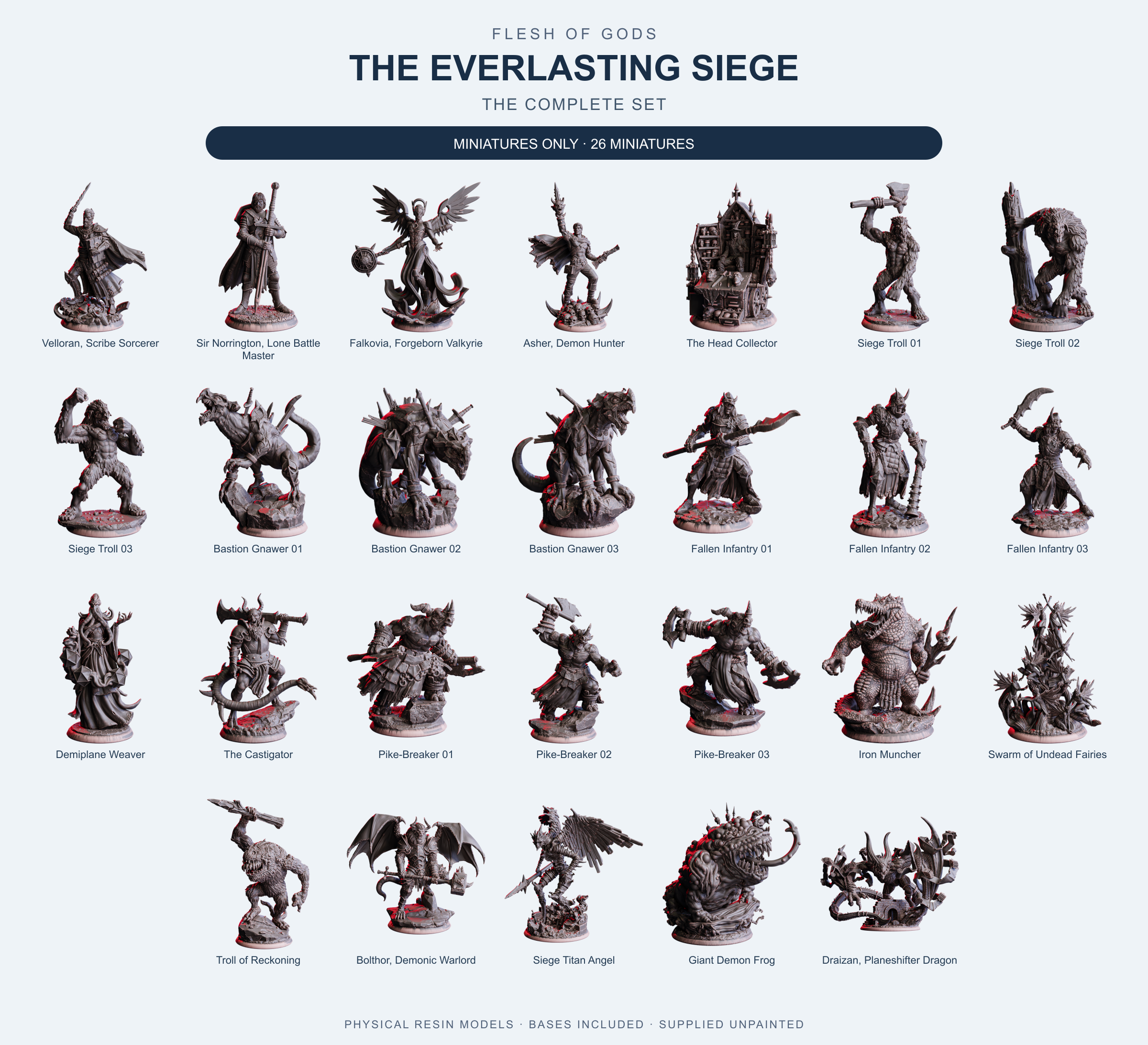 The Everlasting Siege - The Complete Set - Flesh of Gods — Miniatures Only