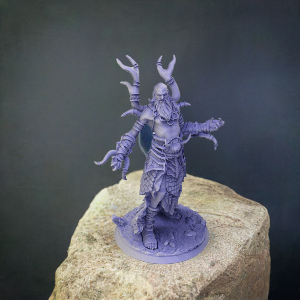 A Stormforged Heaven - Boss - Zetnir, The Curse Of The Storm (75 mm), quest for glory, Flesh of Gods, for Wargames, Dungeons & Dragons TTRPG