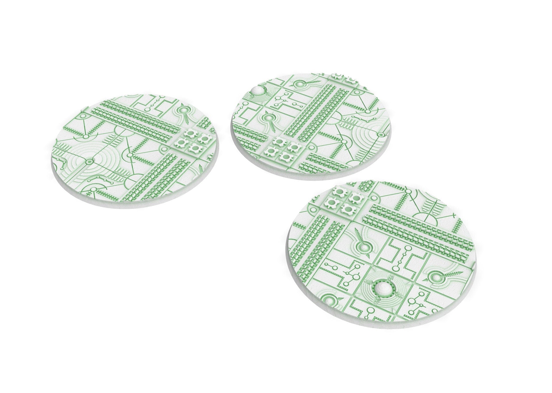 Cinan - Textured Round Bases, lot of 25mm to 160mm CINAN set 1 usable for warmachine, wargame...