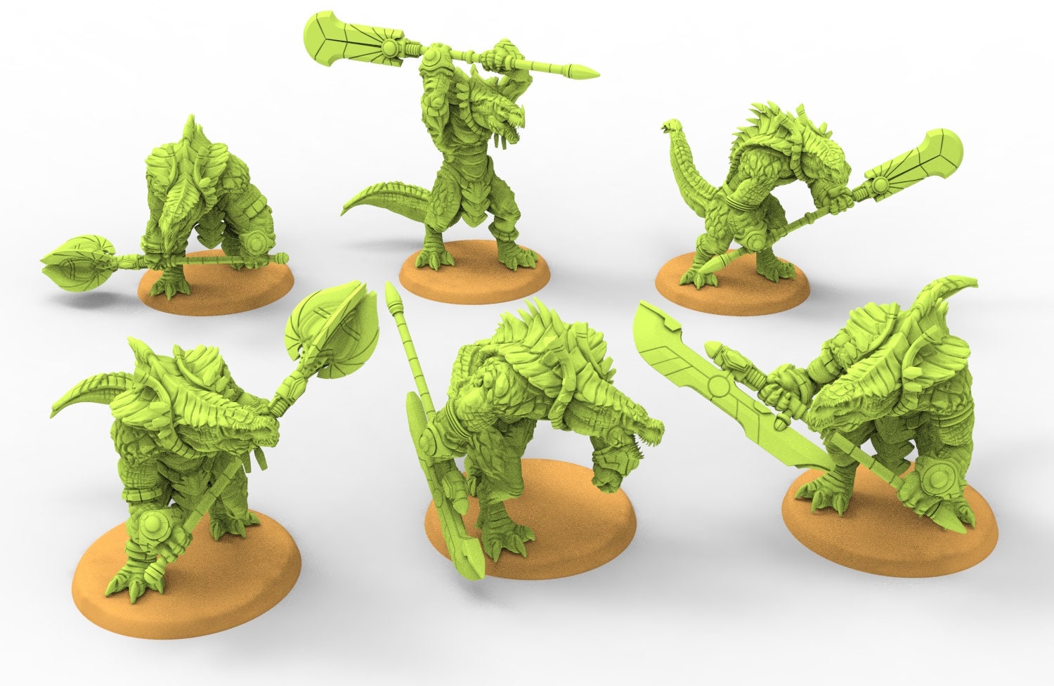 Lost temple - Caiman Hero lizardmen usable for Oldhammer, battle, king of wars, 9th age