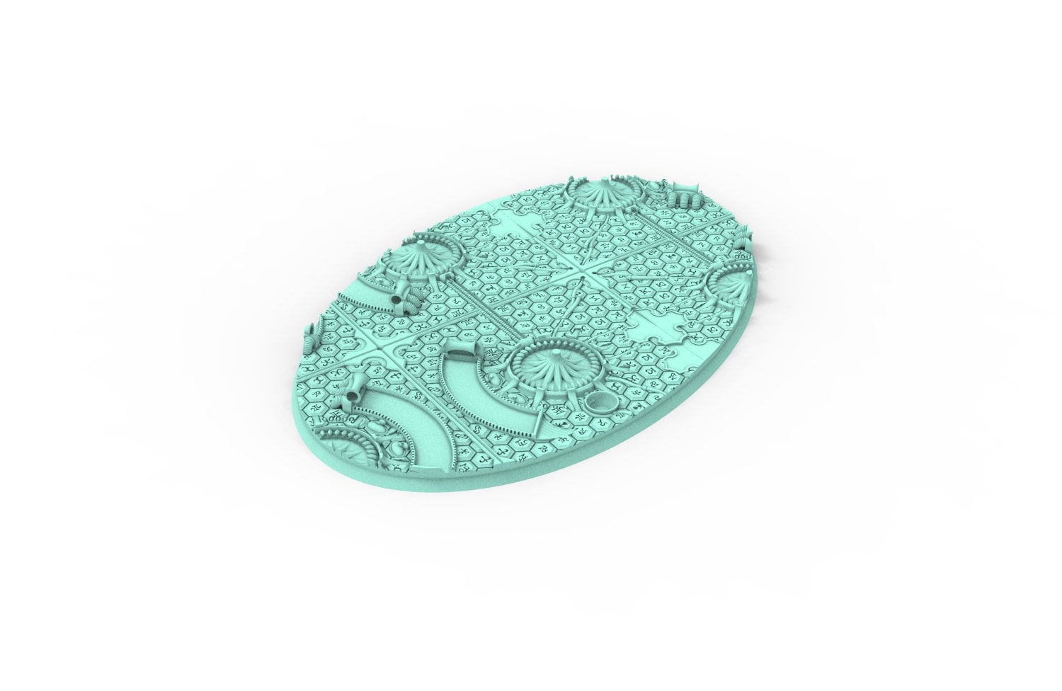 Dark City - Textured Oval Bases, lot of 60mm à 170mm, DRKCT Eldar space fantasy elves runic ground set 4 usable for warmachine, wargame...