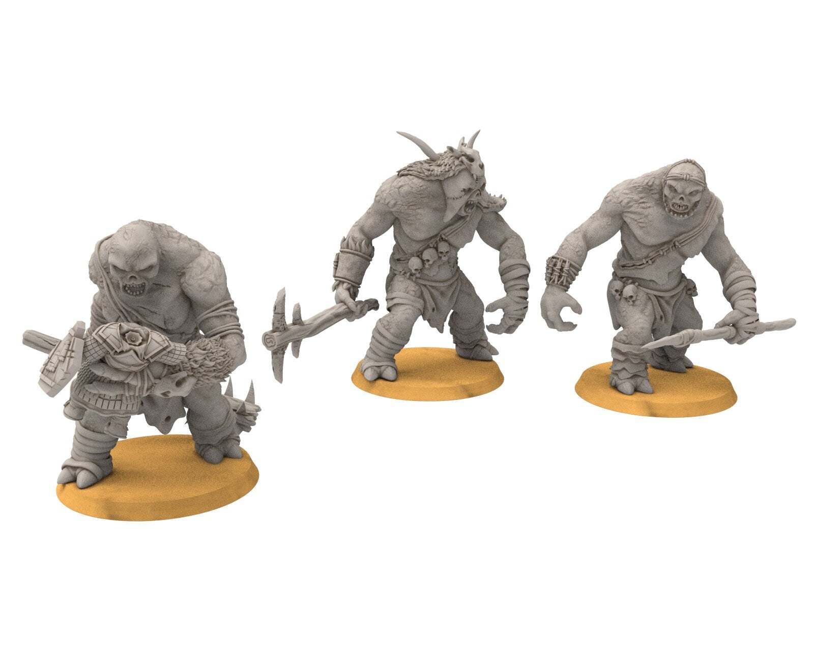 Goblin cave - Savage cave troll warriors with spear, Dwarf mine, Middle rings miniatures for wargame D&D, Lotr...