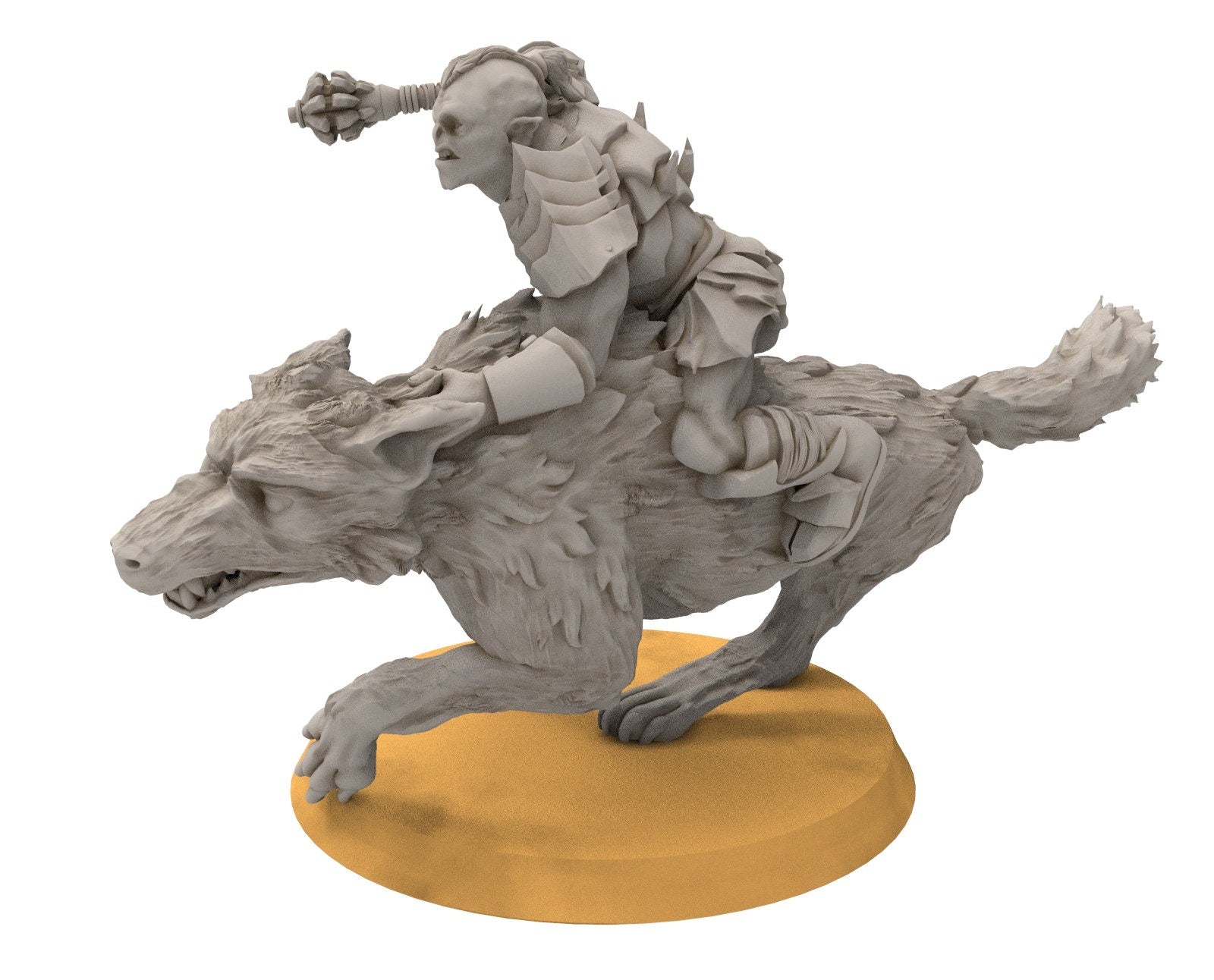 Orcs horde - The irreverant general on Warg wolves, Orc warriors warband, Middle rings miniatures pour wargame D&D, SDA...