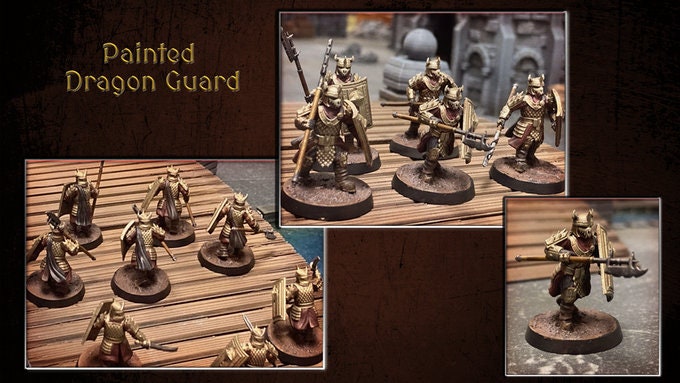 Easterling - Eastern Dragon guard Halberd, Immortal King on palanquin