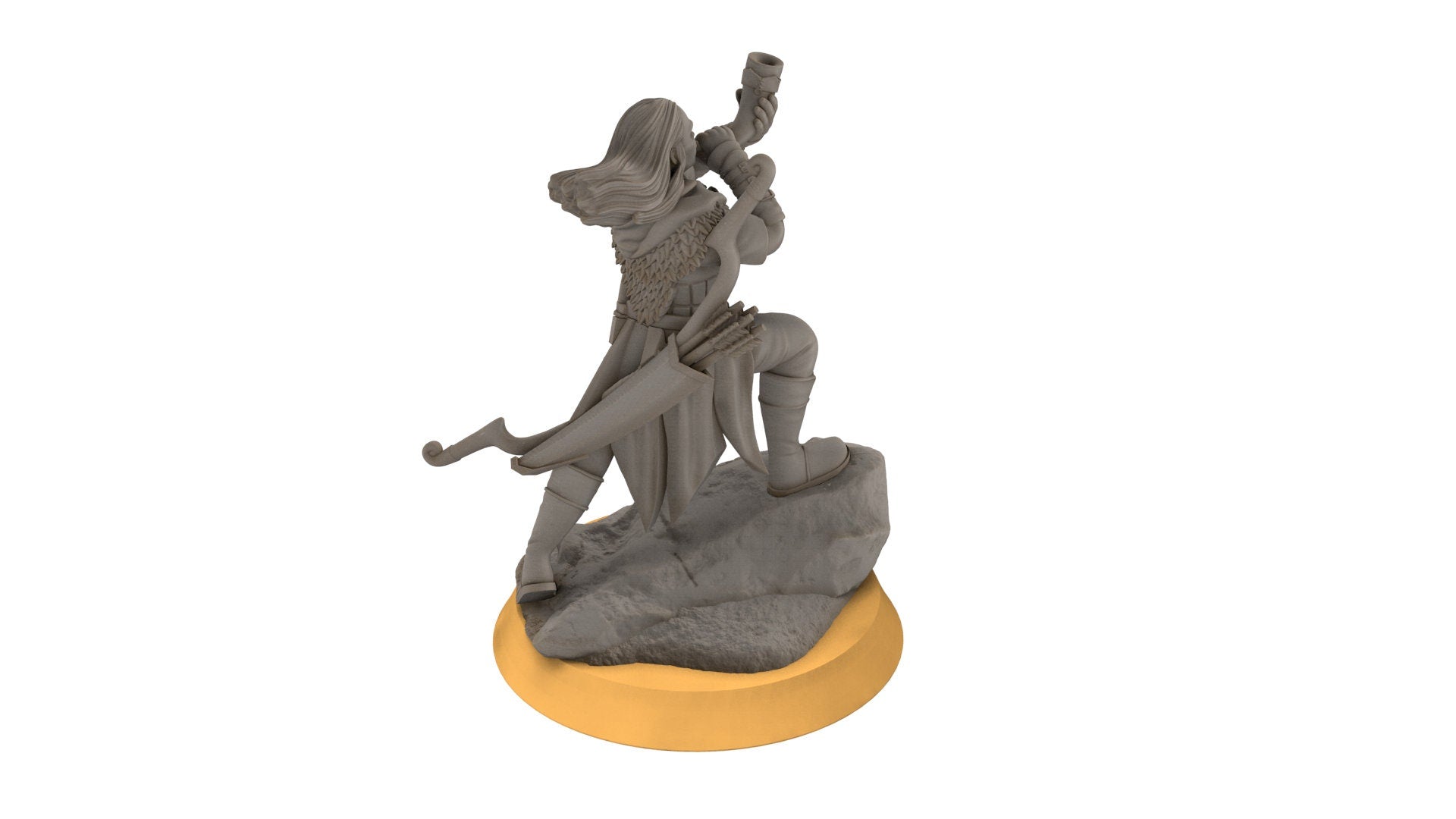Darkwood - Forest Warrior with Horn, Middle rings miniatures pour wargame D&D, SDA...