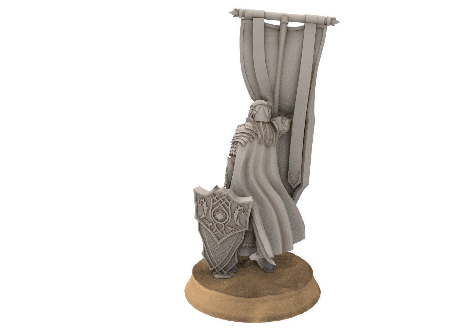 Darkwood - Wooden Elf Banner, Middle rings miniatures pour wargame D&D, SDA...