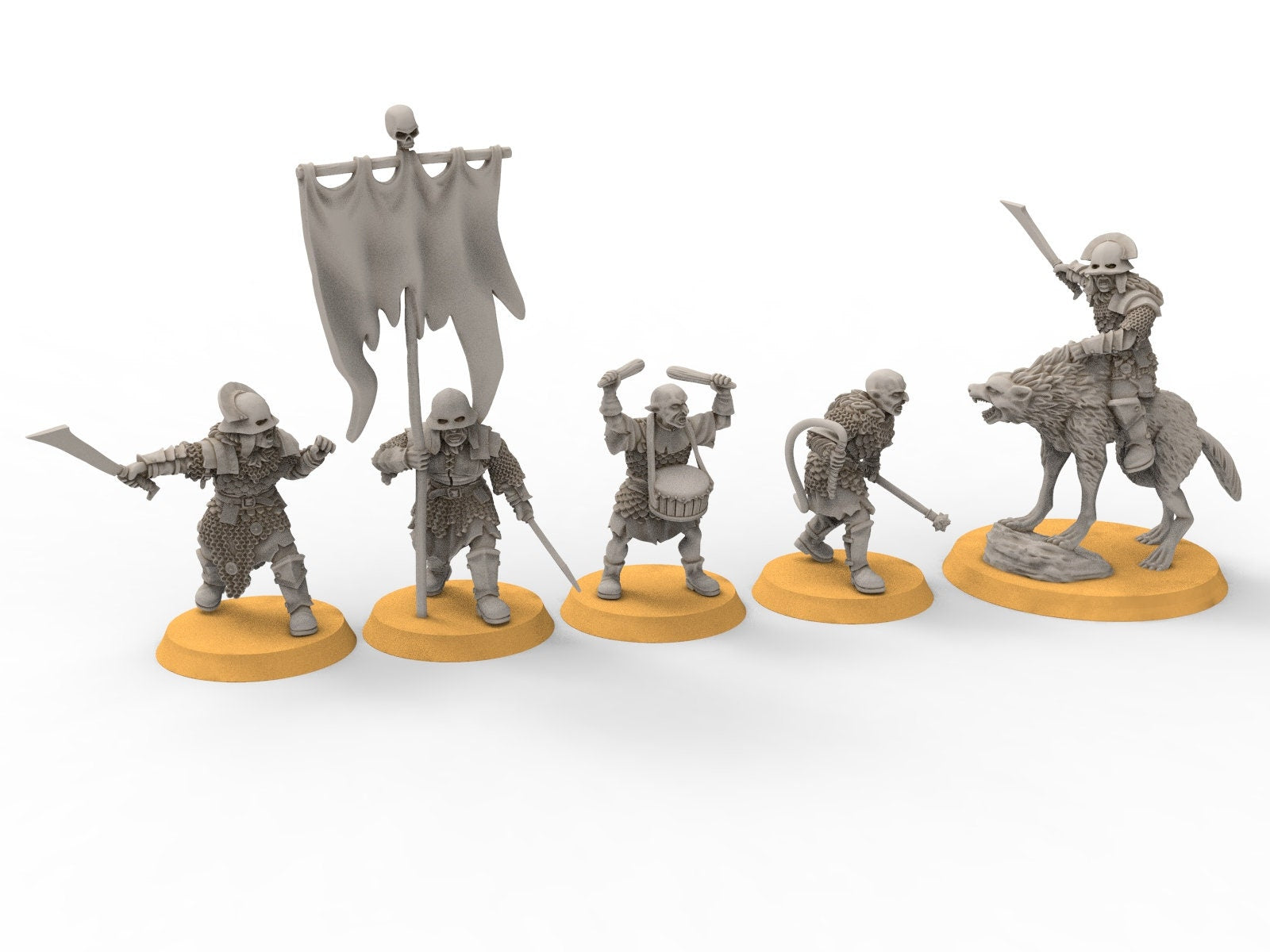 Orc horde - Orc Taskmaster, Orc warriors warband, Middle rings miniatures pour wargame D&D, Lotr... Medbury miniatures