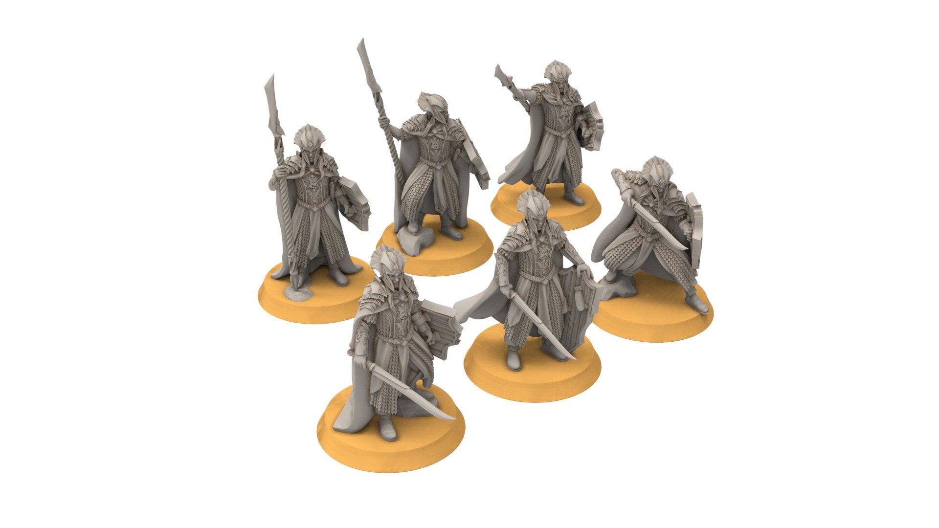 Darkwood - Forest King Guard - Swords, Middle rings miniatures pour wargame D&D, SDA...