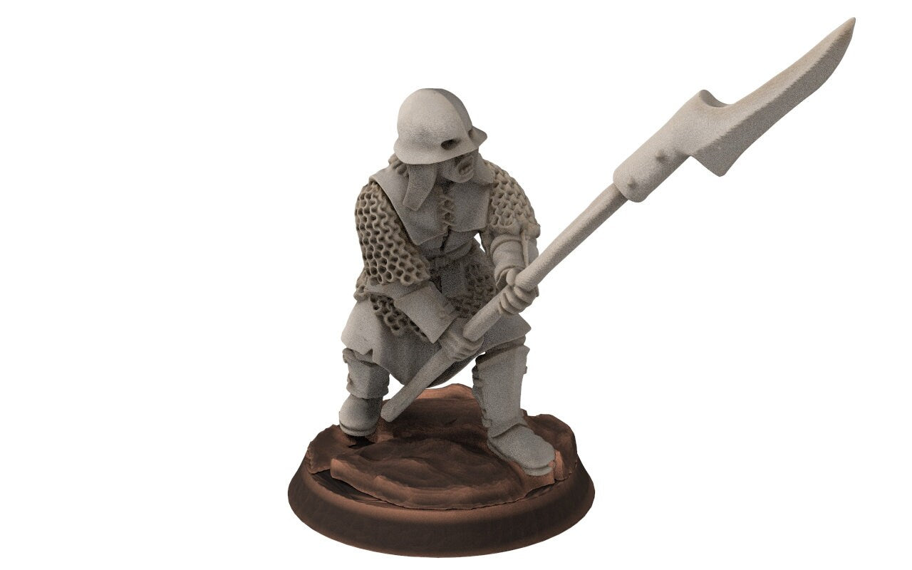 Orcs horde - Orc Billmen Halberd infantry, Orc warriors warband, Middle rings miniatures for wargame D&D, Lotr... Medbury miniatures