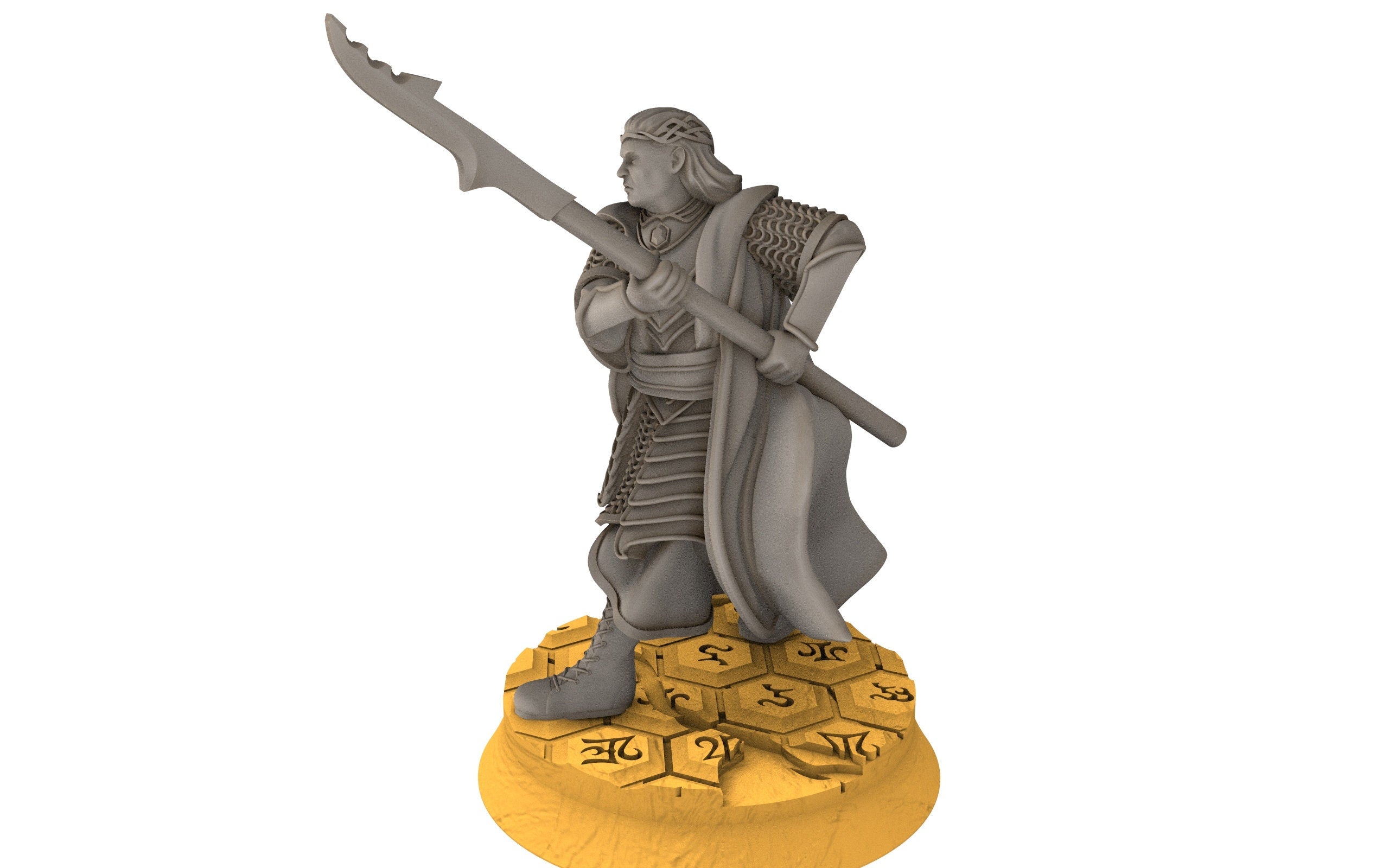 Rivandall - Bloody Elven King Mounted, Last Hight elves from the West, Middle rings miniatures for wargame D&D, Lotr...
