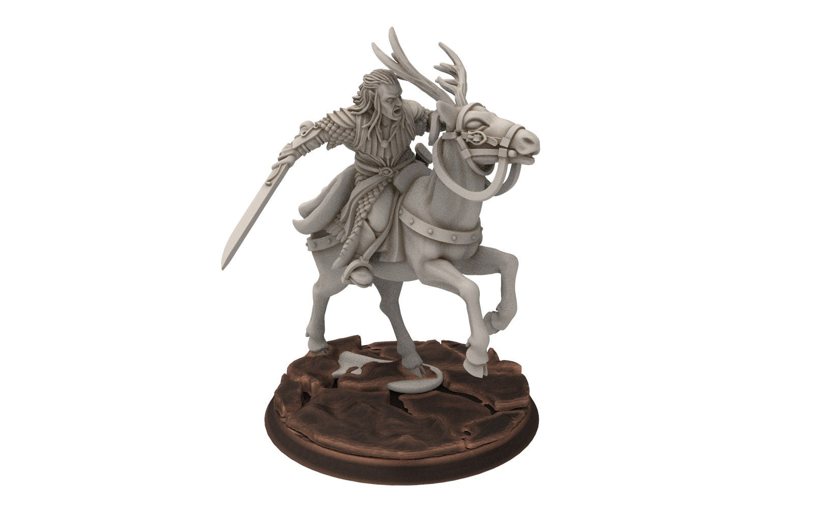 Darkwood - Wooden Elf Captain on Elk