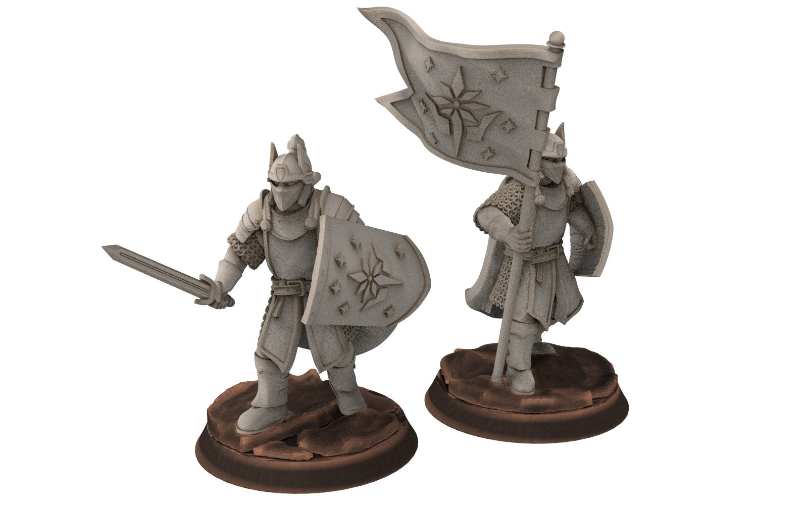 Gandor - Old Captain and banner of the west hight humans