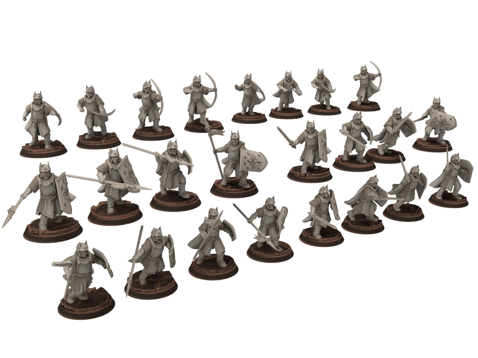 Gandor - Old Spearmen men at arms warriors of the west hight humans
