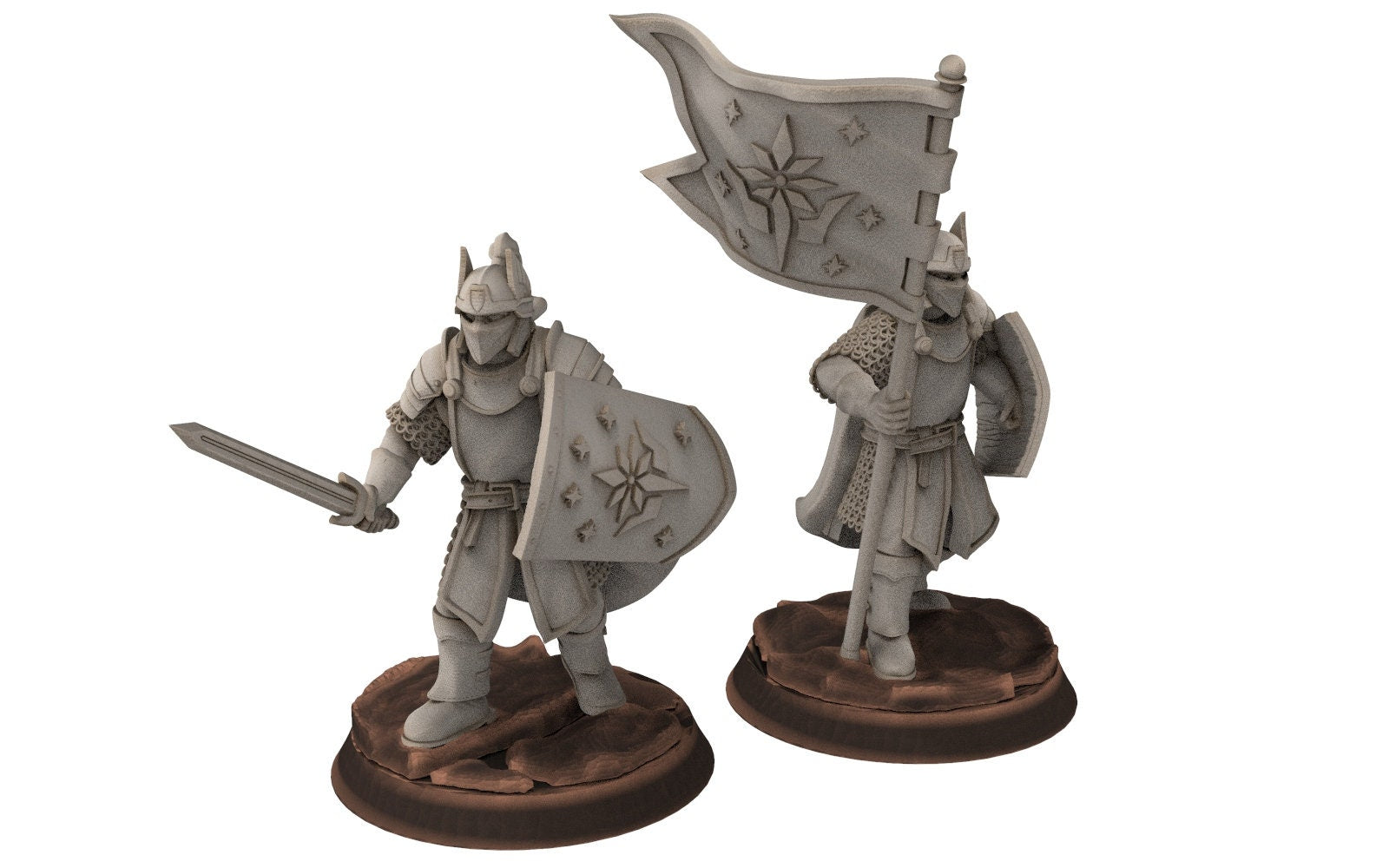 Gandor - Old Captain and banner of the west hight humans