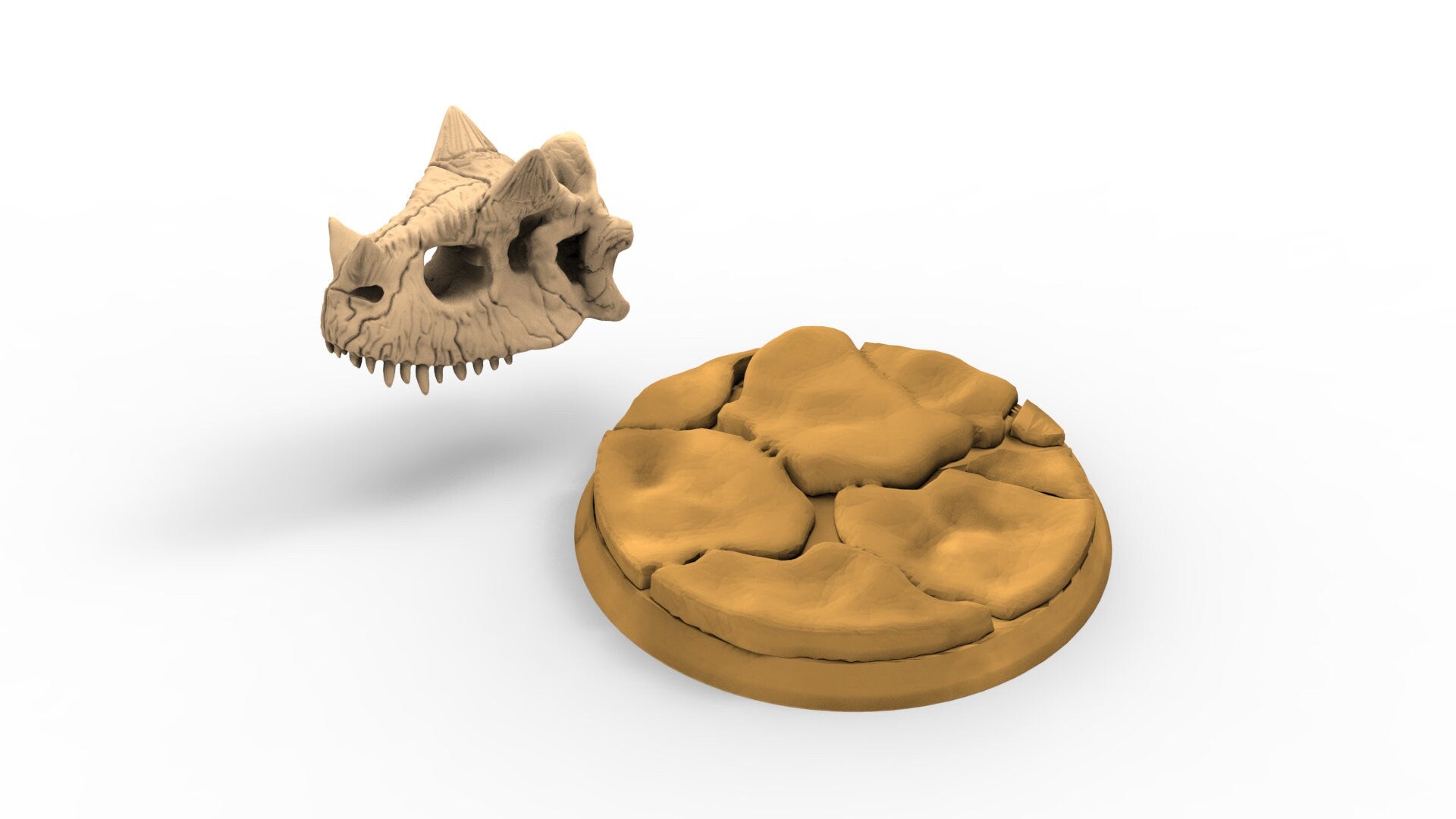 Lots of dino skulls base decoration usable for Oldhammer, warmachine, infinity, zombicide, scifi wargame...