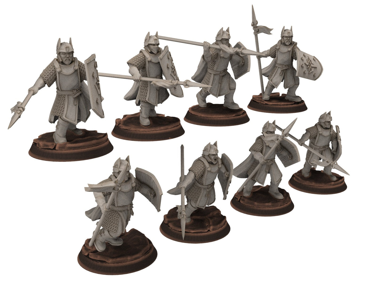Gandor - Old Spearmen men at arms warriors of the west hight humans